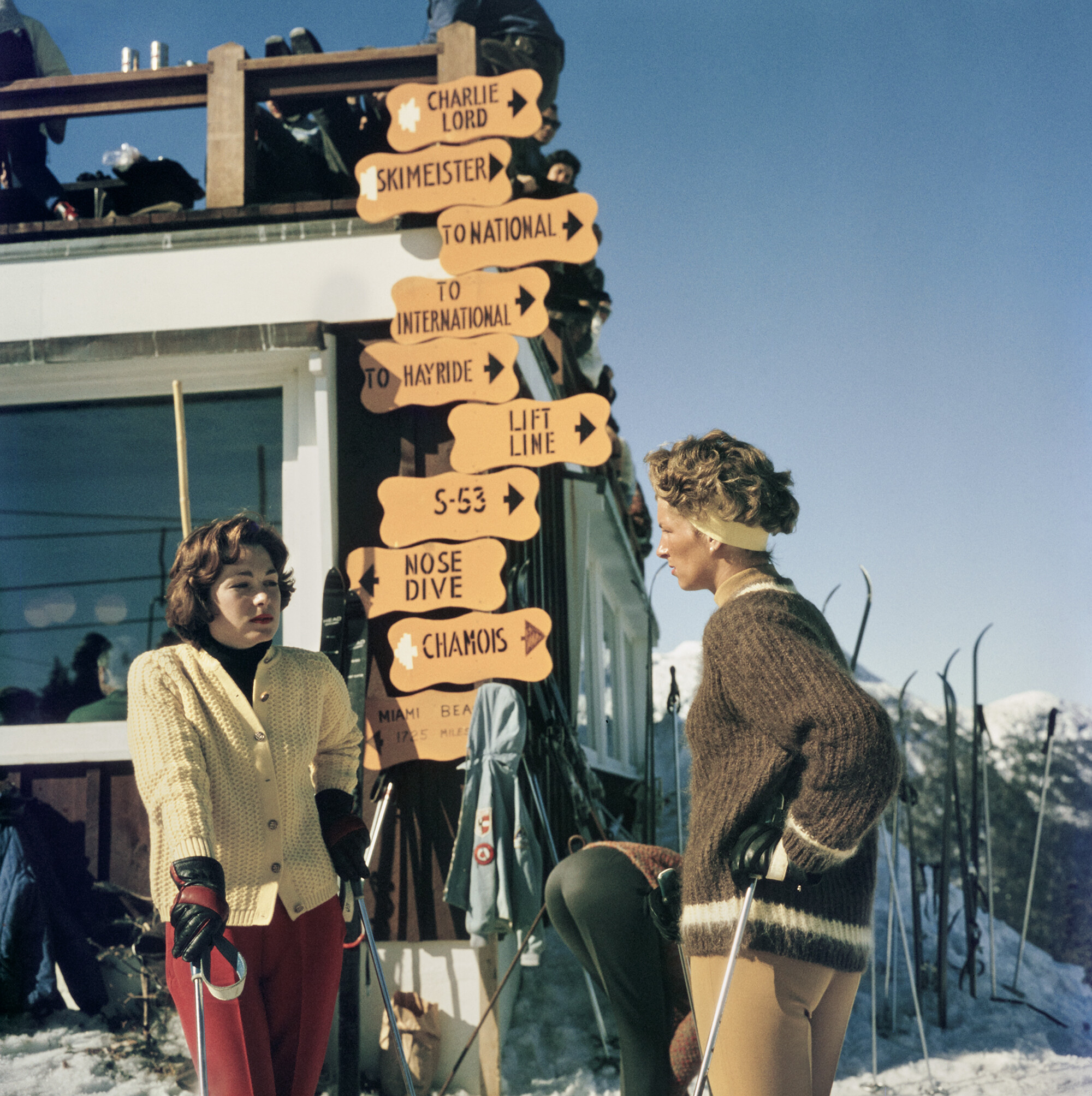 Катание на лыжах в Стоу, 1962 год. Фотограф Слим Ааронс