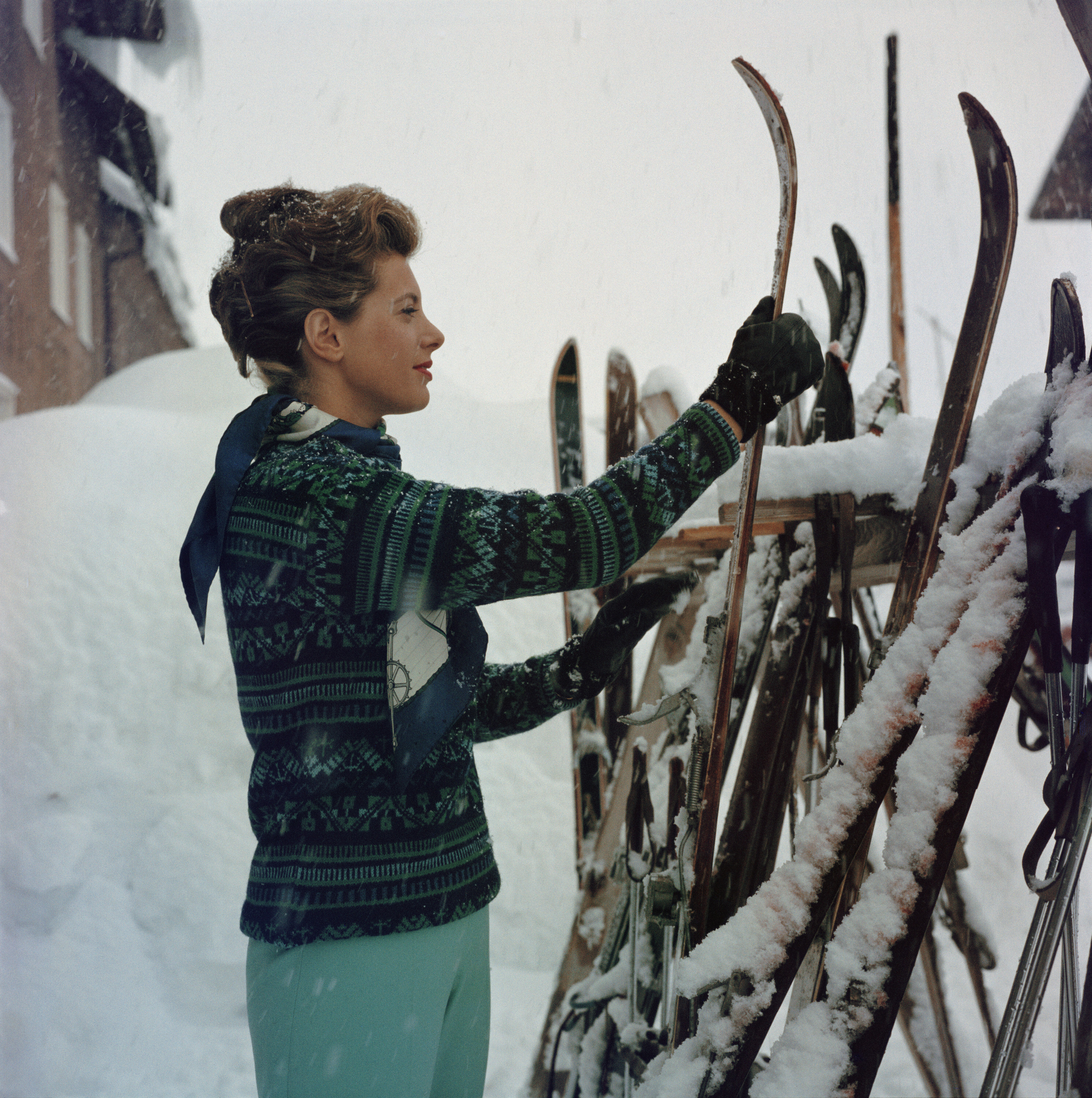 Принцесса на лыжах, 1968 год. Фотограф Слим Ааронс