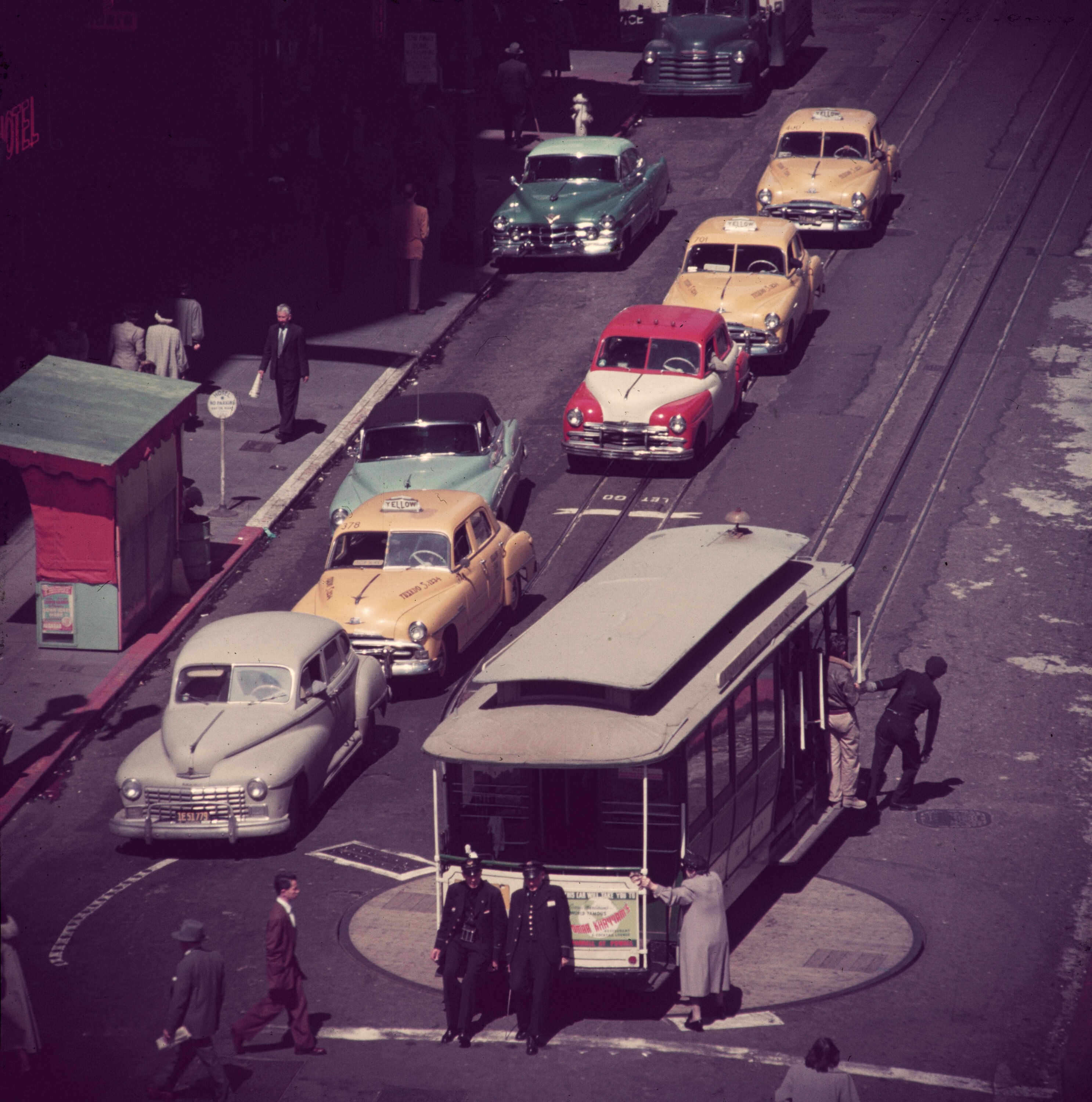 Трамвайная поворотная платформа, 1960 г. Фотограф Слим Ааронс