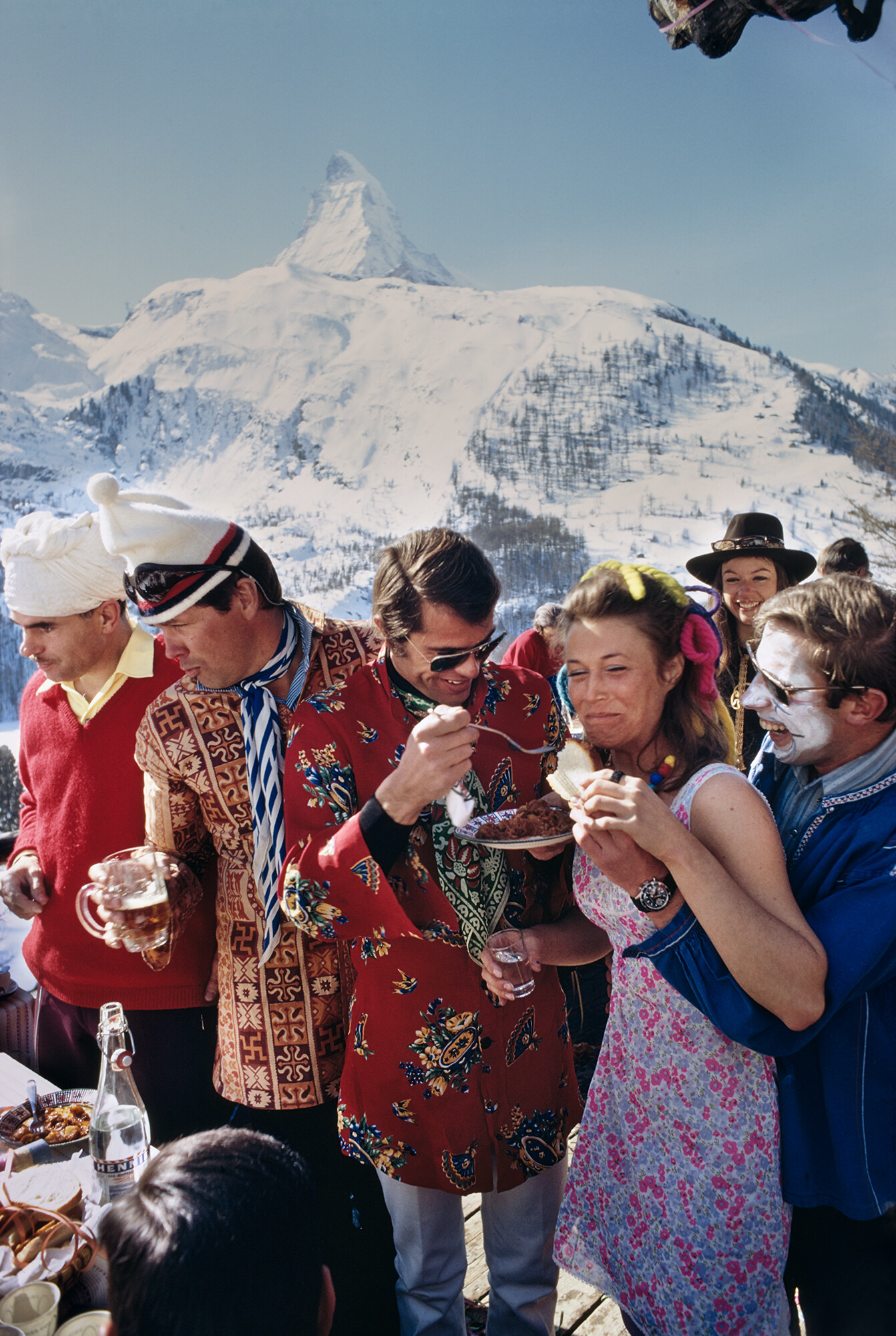 Церматт, Швейцария, катание на лыжах, 1968 год. Фотограф Слим Ааронс