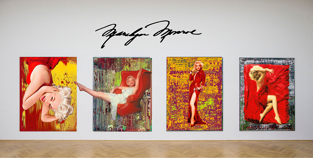 Оммаж ,, Монро и красный цвет "