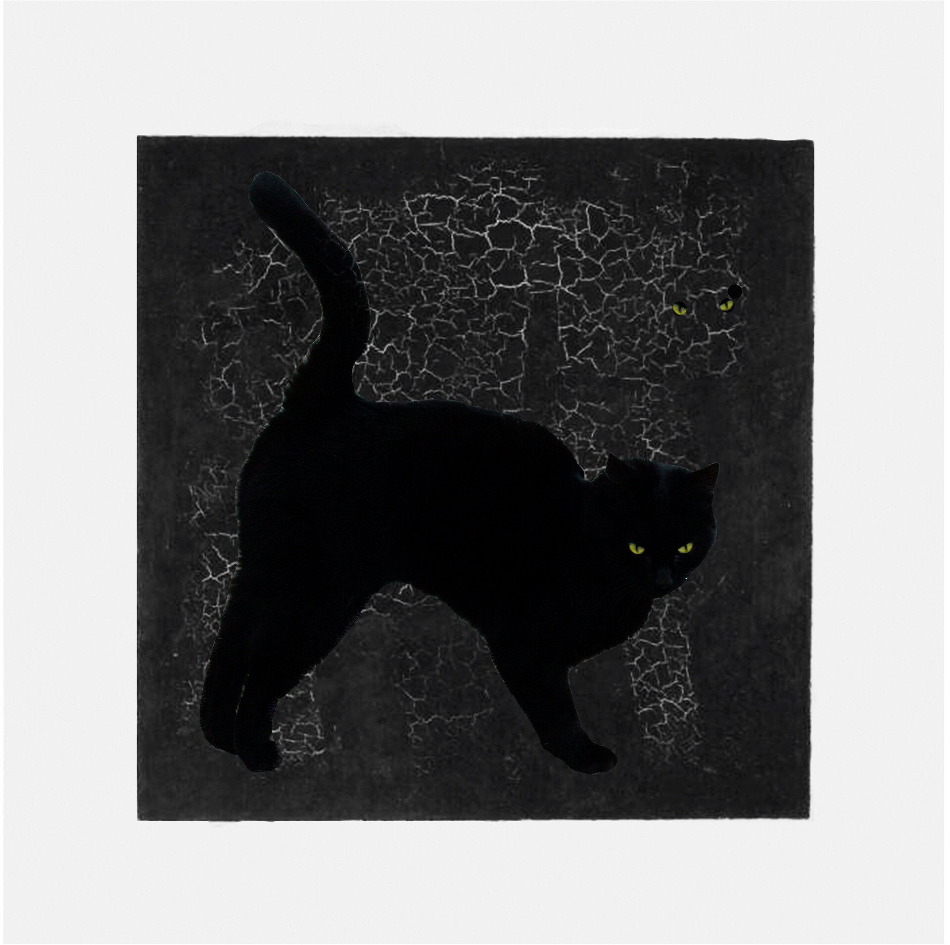 оммаж ,, Чёрный квадрат,Чёрная кошка,и леопард из кракелюра"