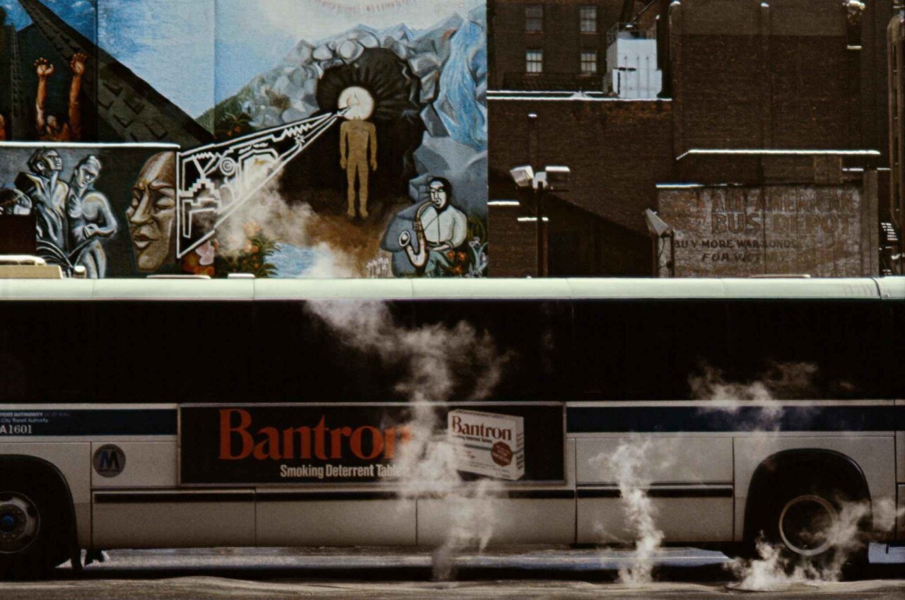 1984, Нью-Йорк, паровой автобус. Фотограф Франк Хорват