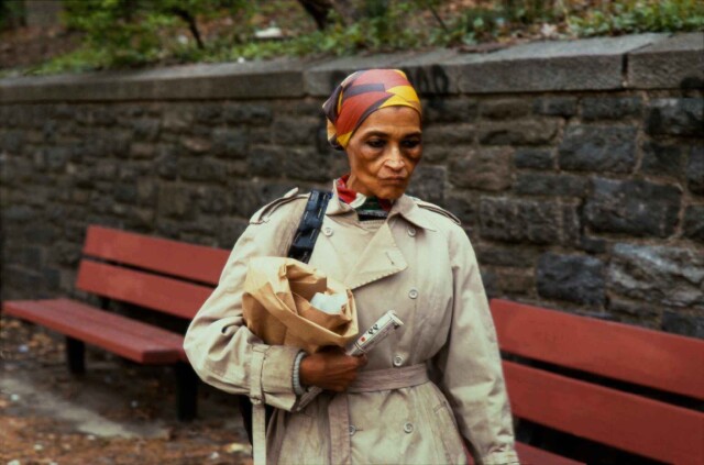1986, Нью-Йорк, женщина в парке. Фотограф Франк Хорват