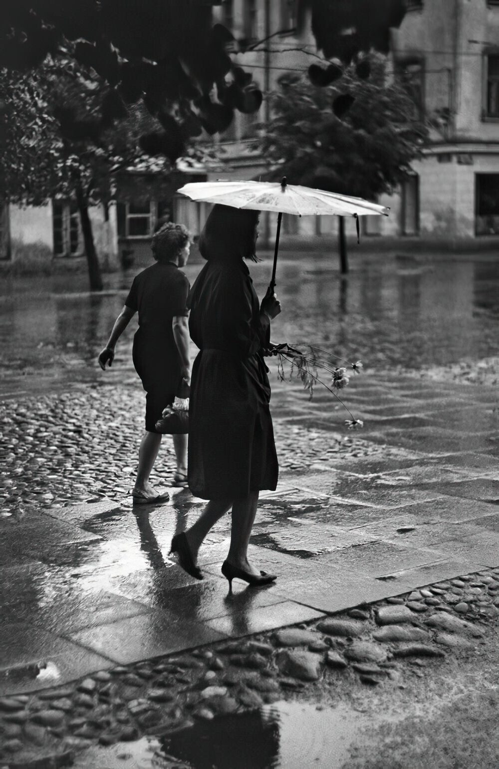 Вильнюс, Дождь в Ужуписе, 1966 год, фотограф Антанас Суткус