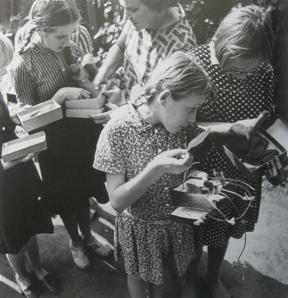 Школа для слепых детей, Урок ботаники, Каунас, 1962 год, фотограф Антанас Суткус