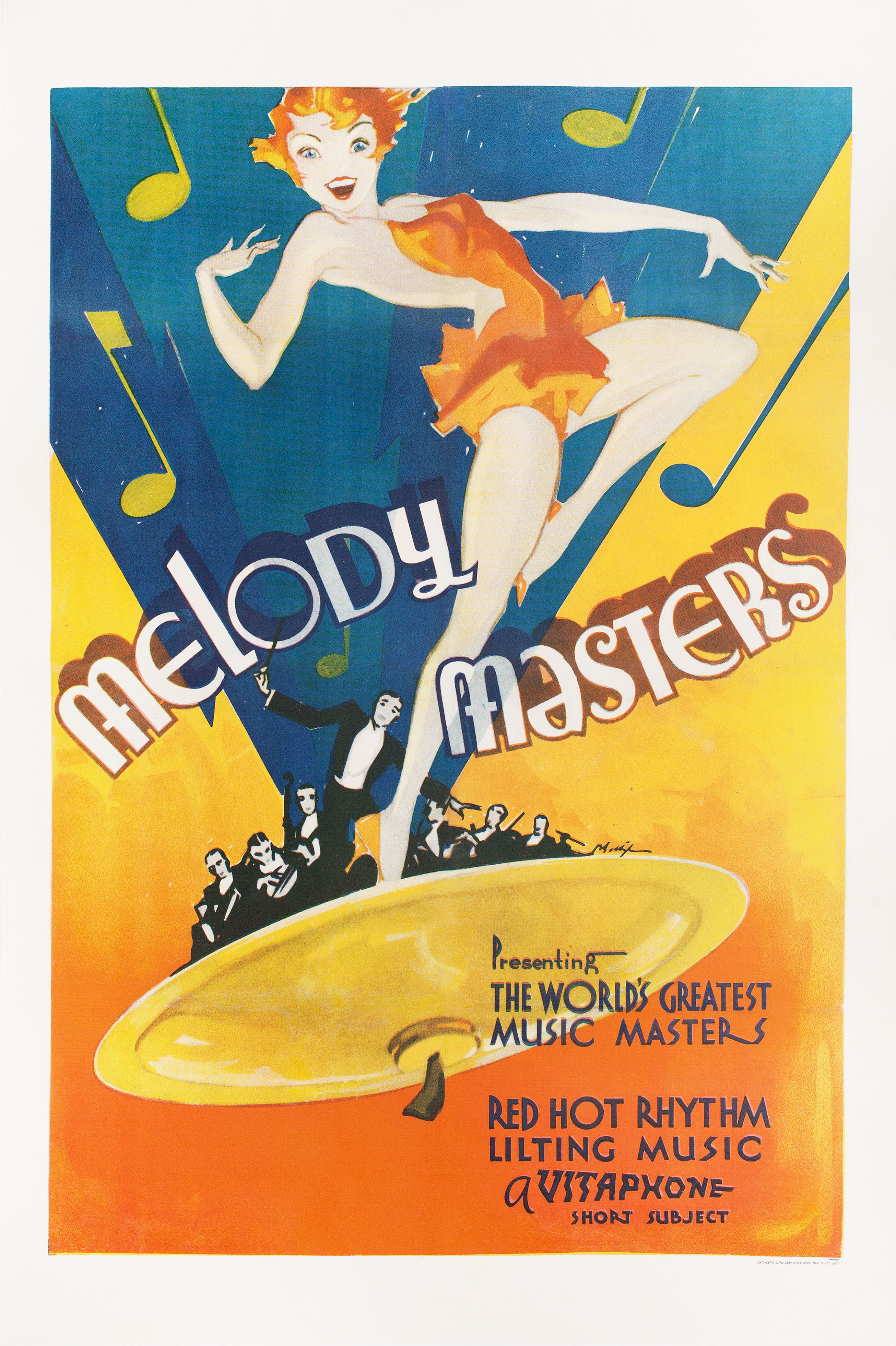 Мастера Мелодии (Melody Masters, 1933), , постер к фильму в стиле ар-деко (США, 1933 год)