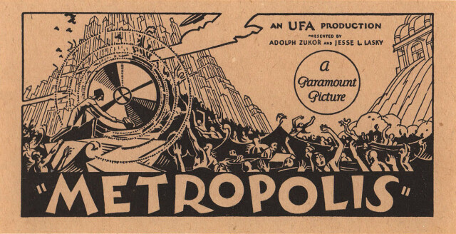 Метрополис (Metropolis, 1927), режиссёр Фриц Ланг, постер к фильму в стиле ар-деко (США, 1927 год) (2)