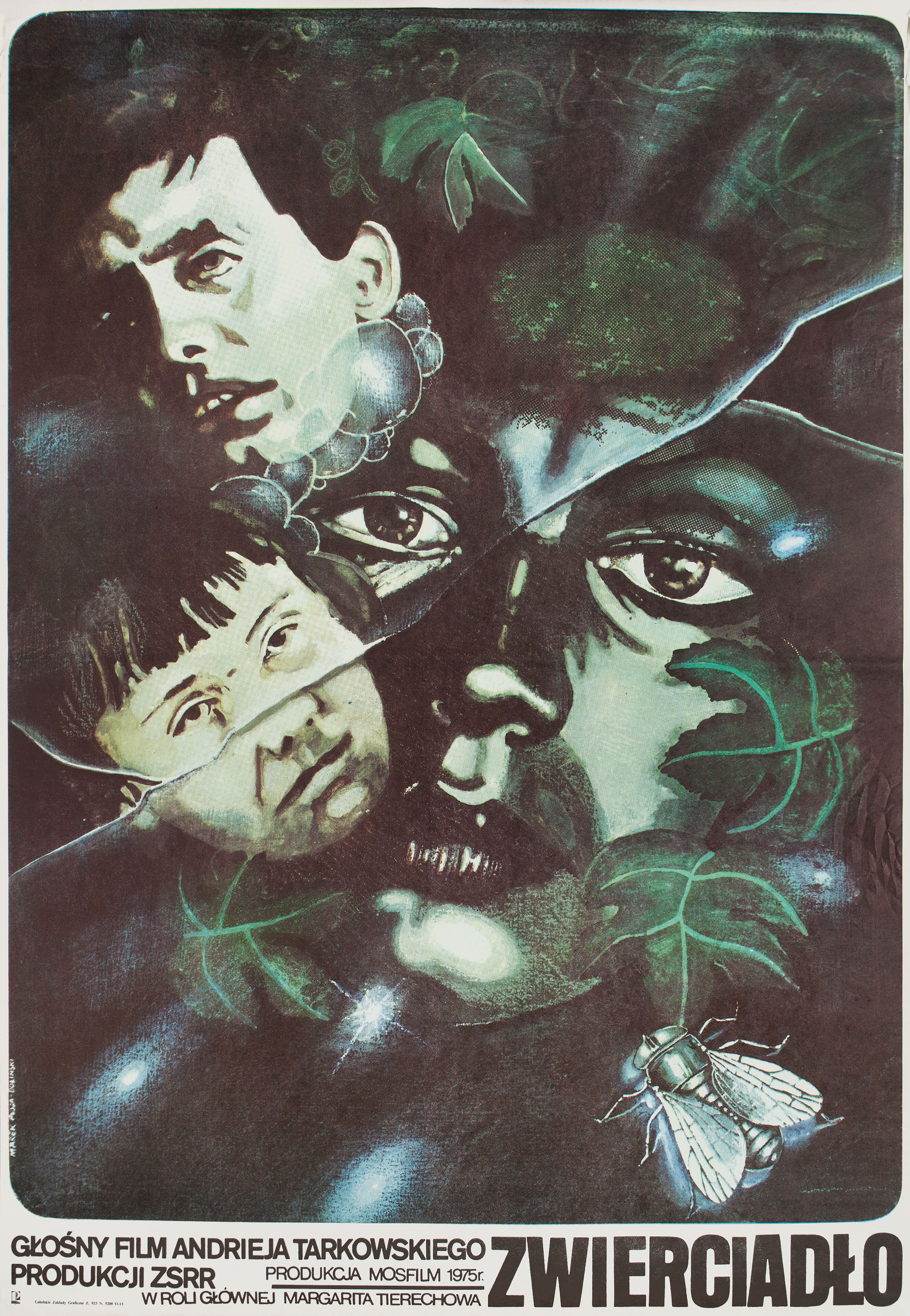Зеркало (режиссёр Андрей Тарковский, 1975), польский постер к фильму, автор Марек Плоза-Долински, 1975 год