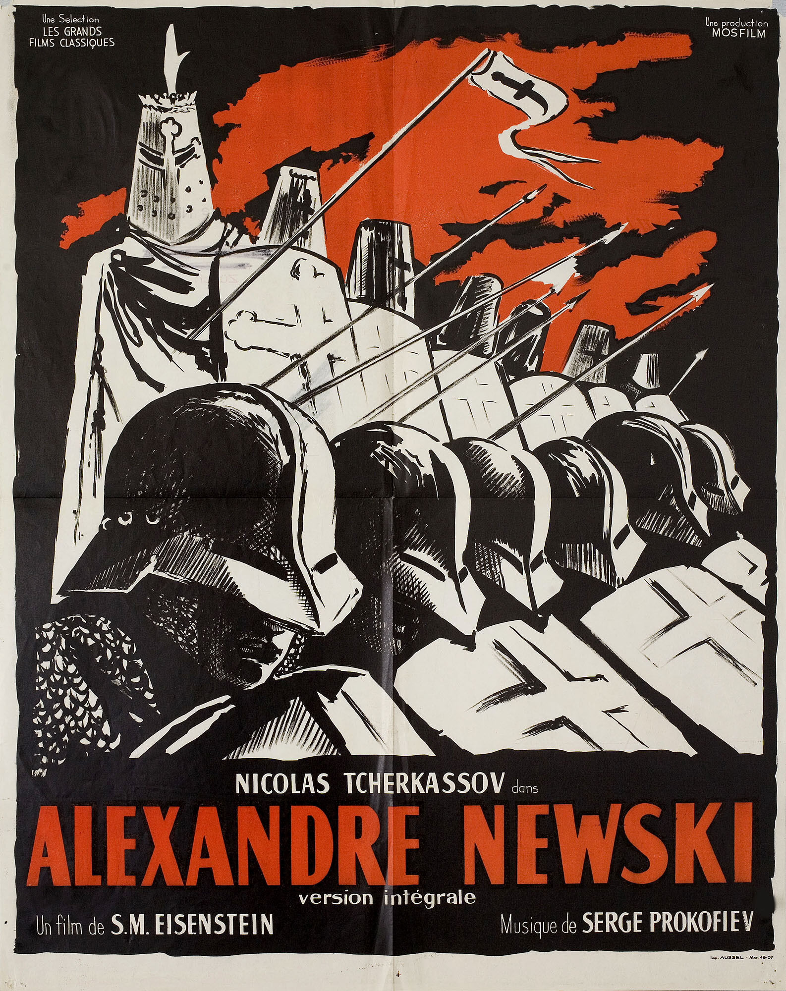 Александр Невский (режиссёр Сергей Михайлович Эйзенштейн, 1938), французский постер к фильму, 1959 год