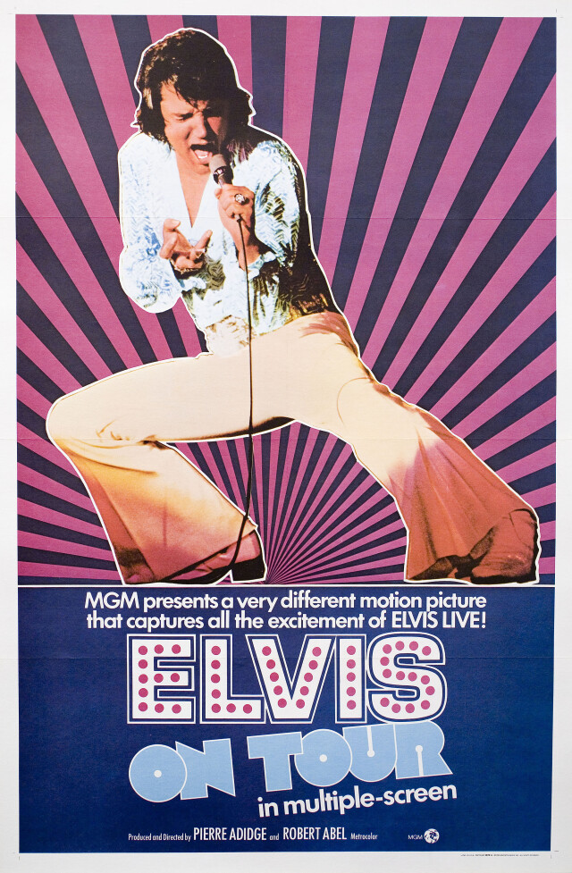 Элвис на гастролях (Elvis on Tour, 1972), режиссёр Роберт Абель, американский постер к фильму (психоделическое искусство, 1972 год)