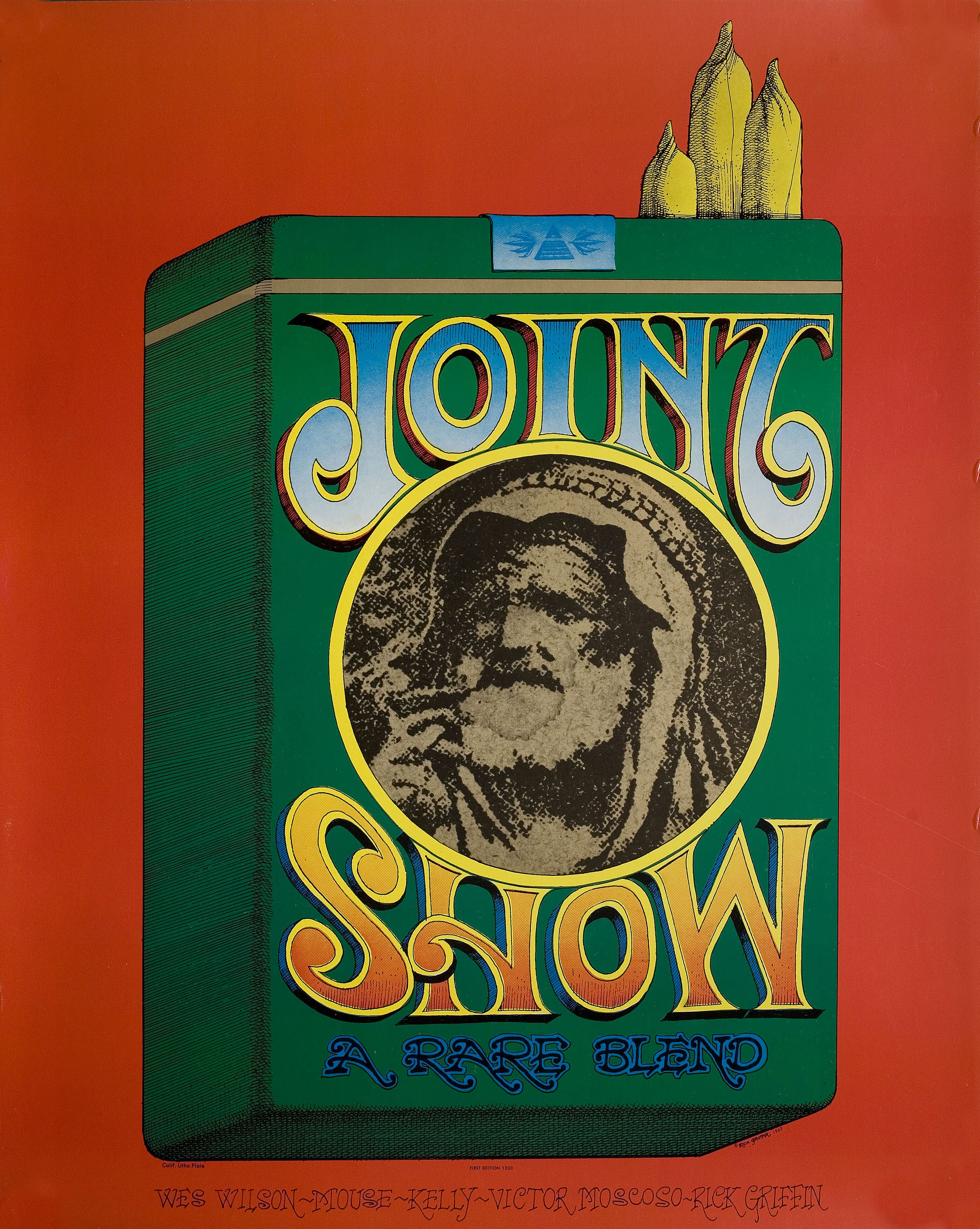 Совместное шоу, американский постер, художник Рик Гриффин (психоделическое искусство, 1967 год)