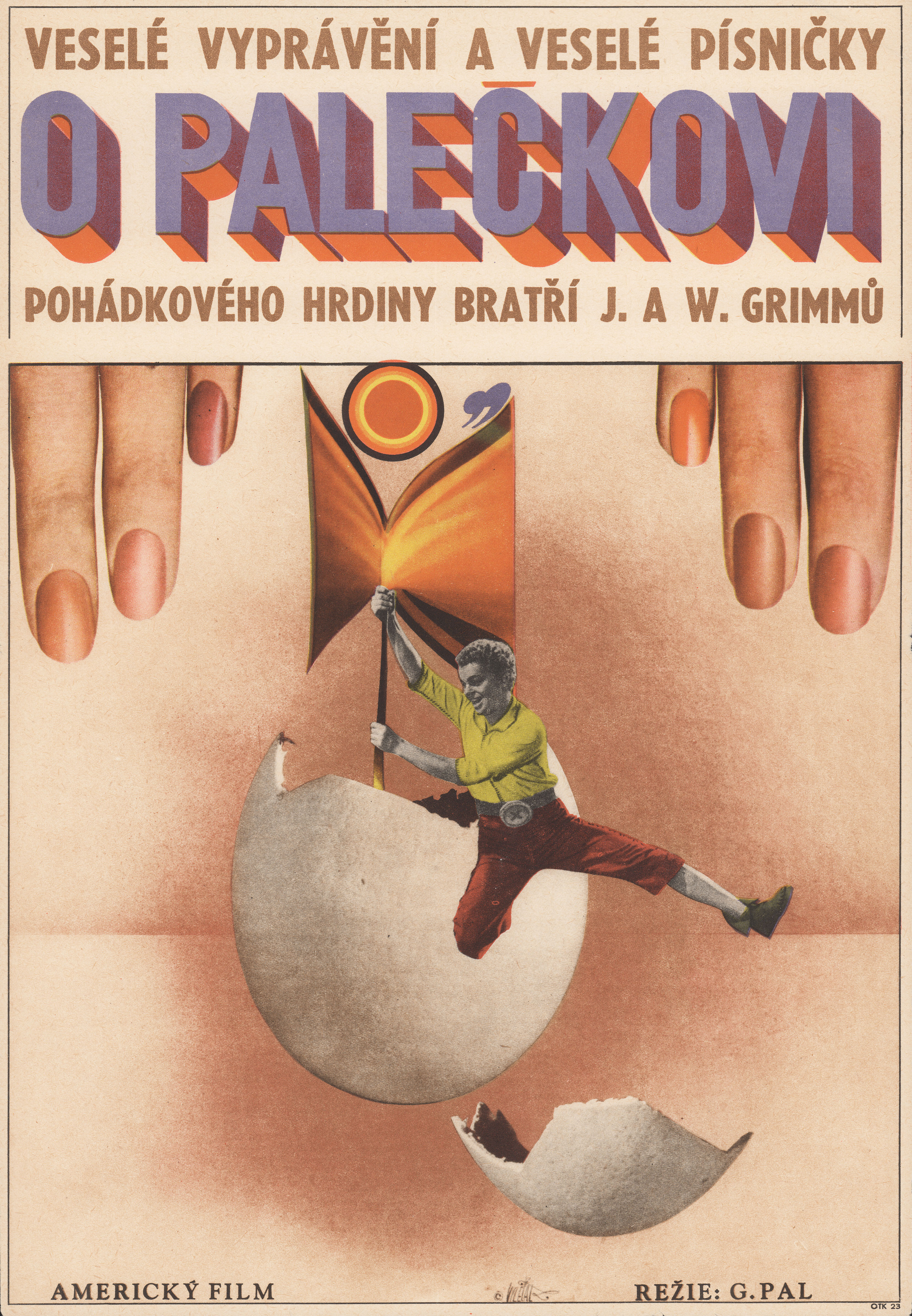 Мальчик с пальчик (tom thumb, 1958), режиссёр Джордж Пал, чехословацкий постер к фильму, художник Йозеф Вилетал (психоделическое искусство, 1963 год)