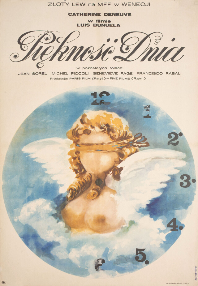 Дневная красавица (Belle de Jour, 1967), режиссёр Луис Бунюэль, польский постер к фильму, художник Якуб Эрол (психоделическое искусство, 1974 год)