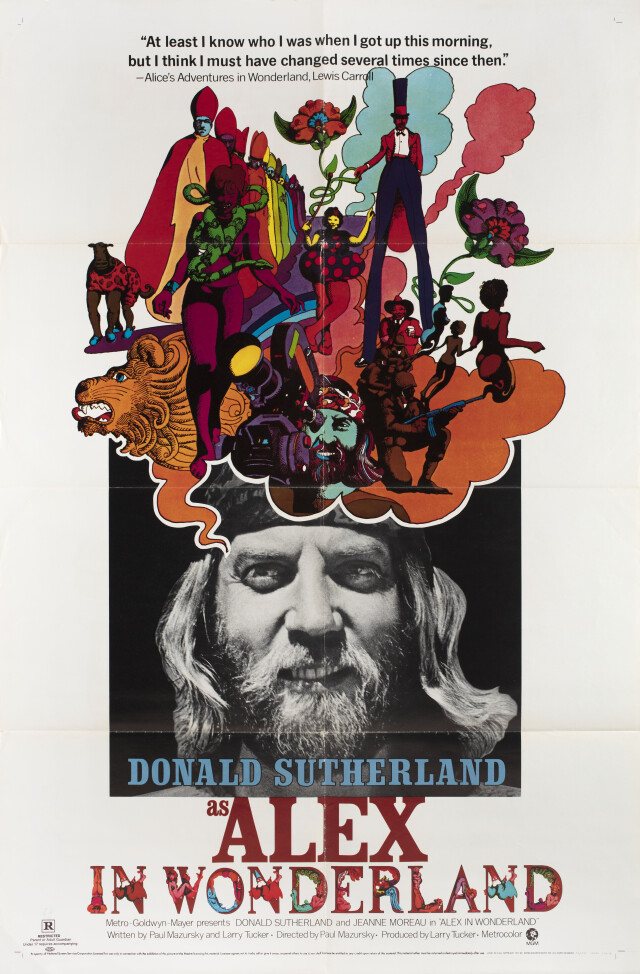 Алекс в стране чудес (Alex in Wonderland, 1970), режиссёр Павел Мазурски, американский постер к фильму (психоделическое искусство, 1971 год)