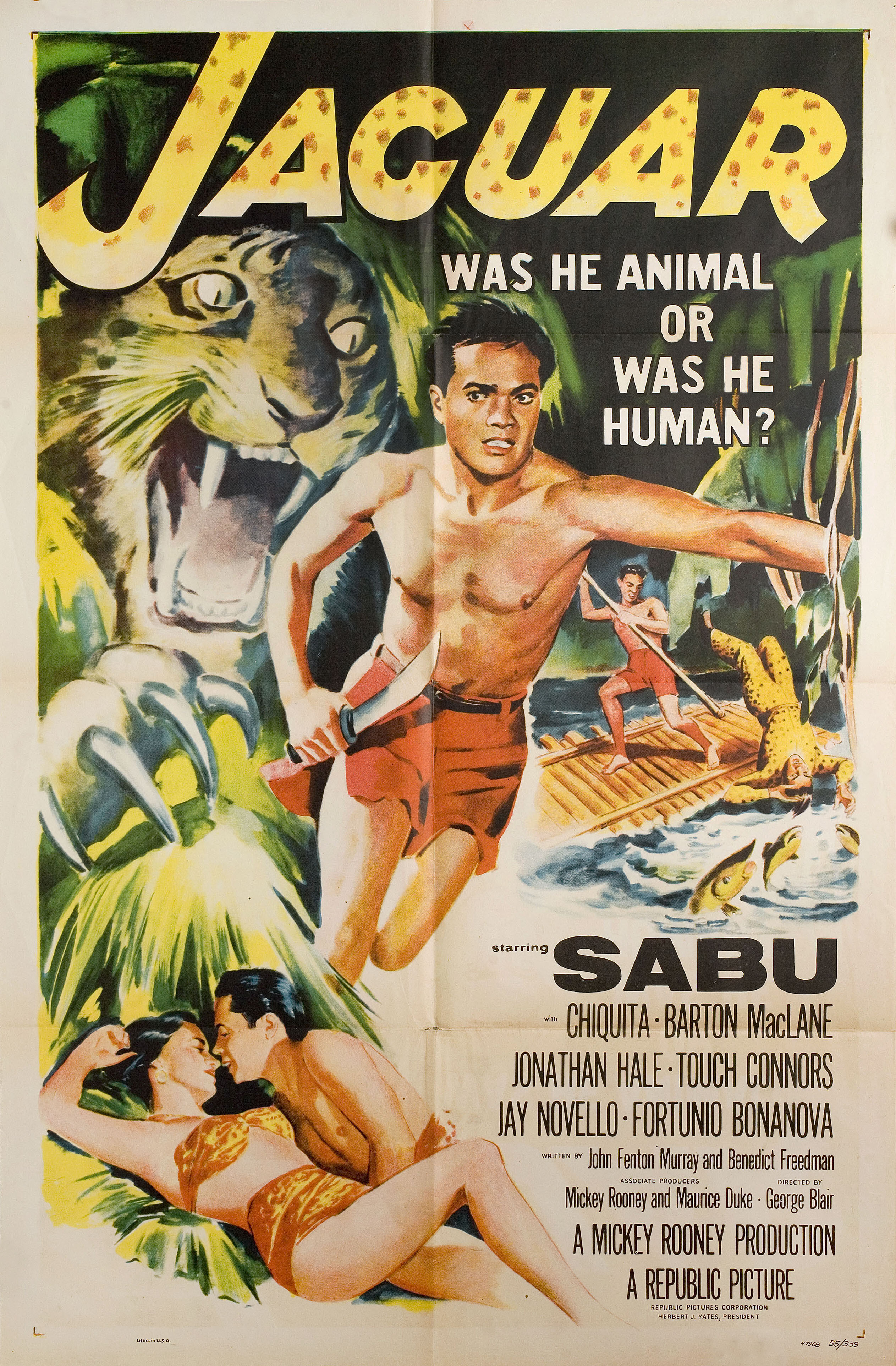 Ягуар (Jaguar, 1956), режиссёр Джордж Блэр, художественный постер к фильму (США, 1956 год)