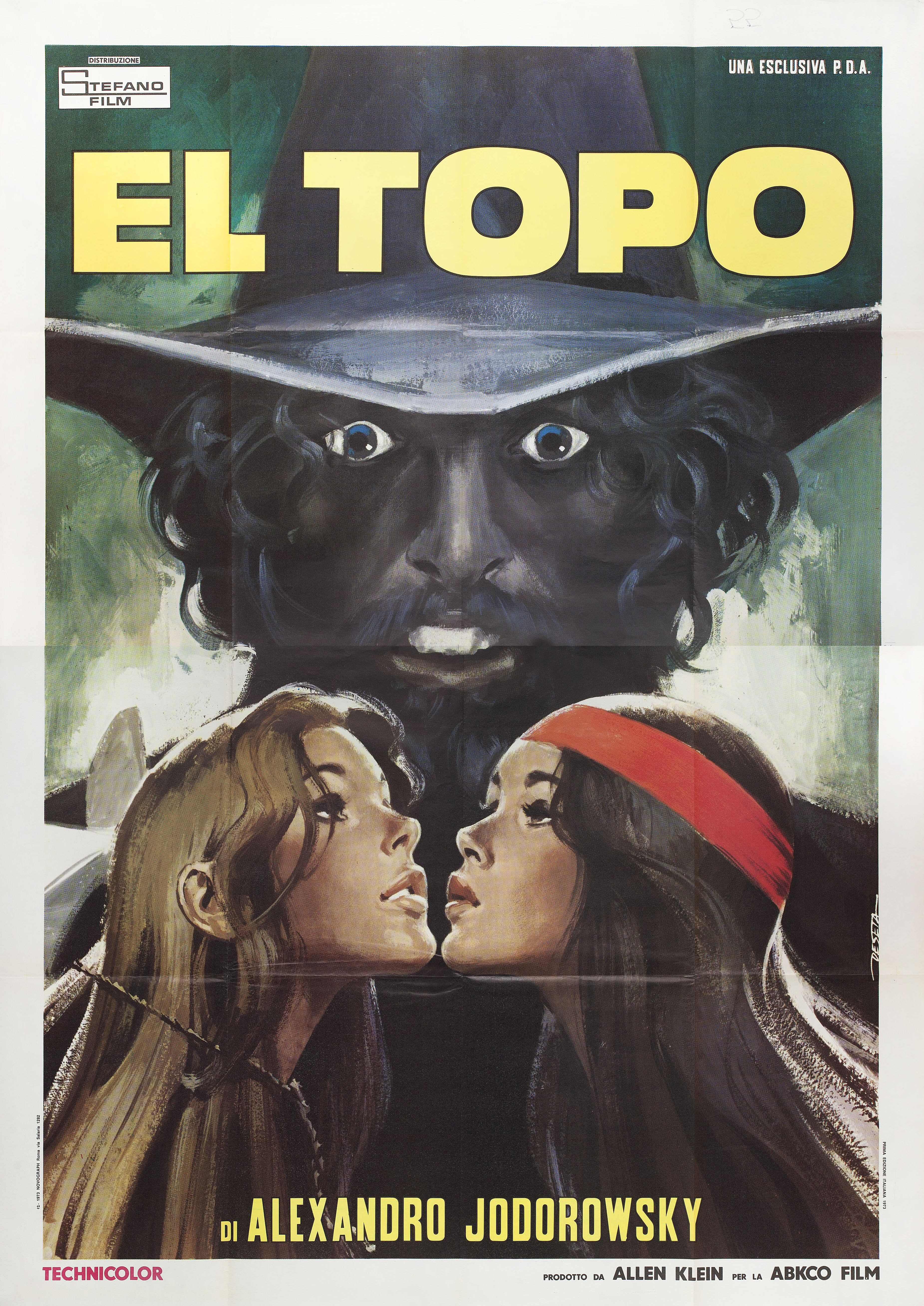 Крот (El Topo, 1970), режиссёр Алехандро Ходоровски, художественный постер к фильму (Италия, 1971 год), автор Энрико де Сета_1