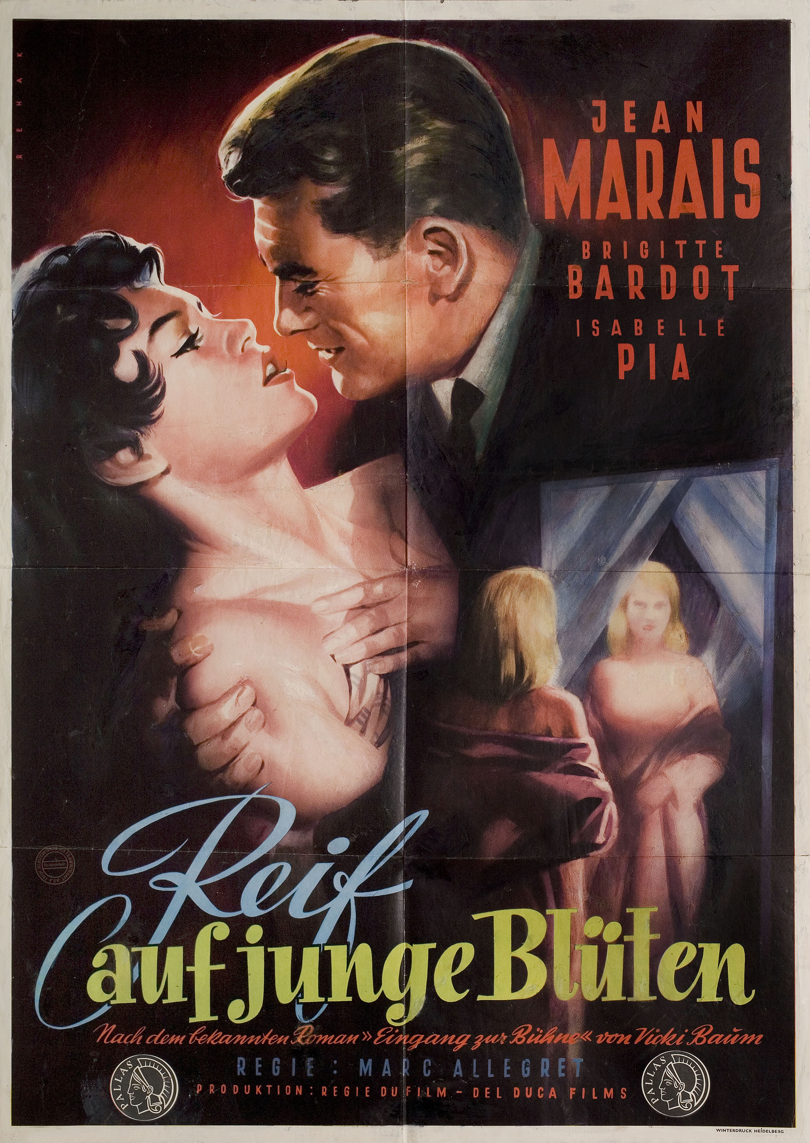 Будущие звезды (Futures vedettes, 1955), режиссёр Марк Аллегрет, художественный постер к фильму (Германия, 1955 год), автор Бруно Рехак