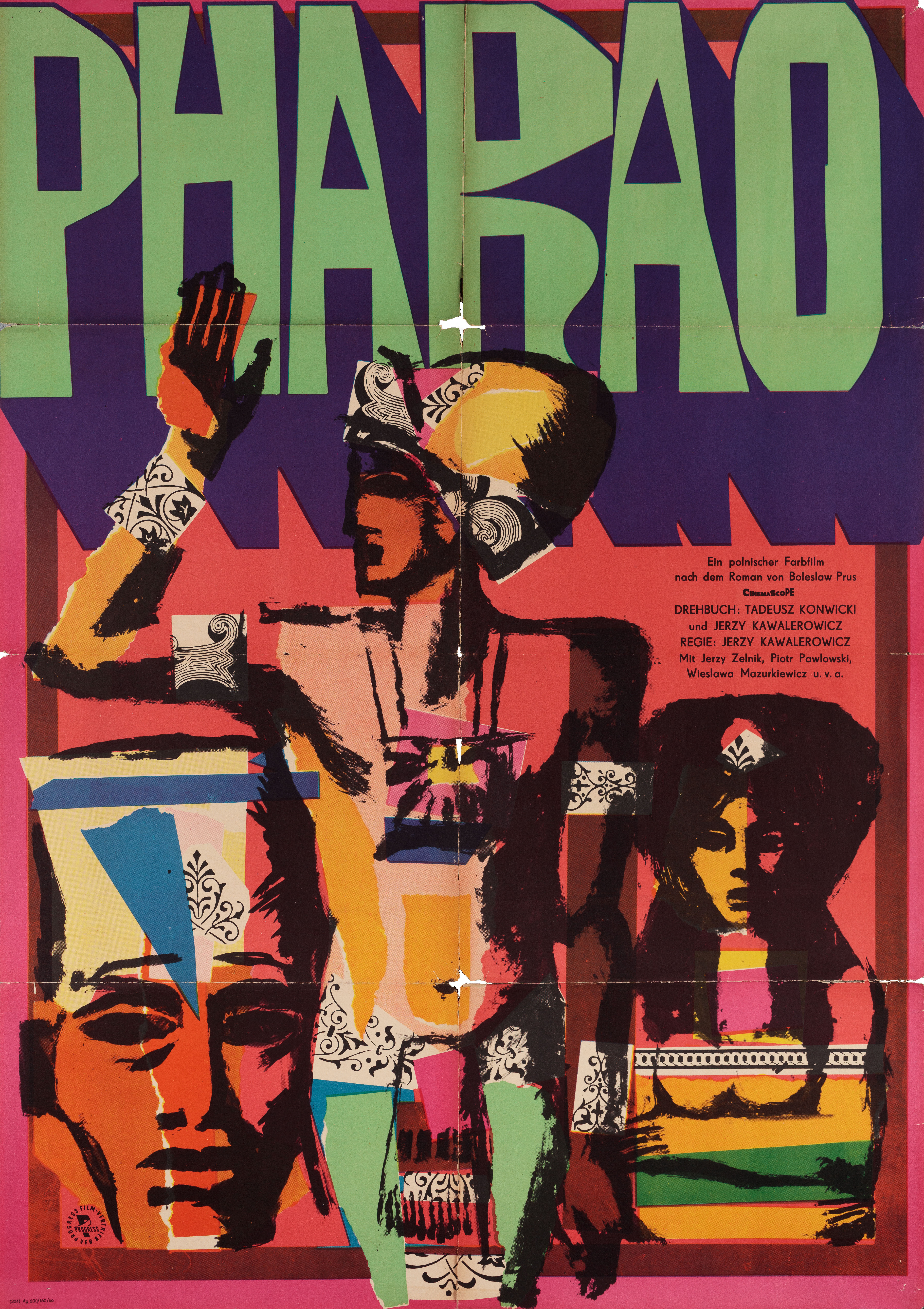 Фараон (Pharoah, 1966), режиссёр Ежи Кавалерович, художественный постер к фильму (East Германия, 1966 год)