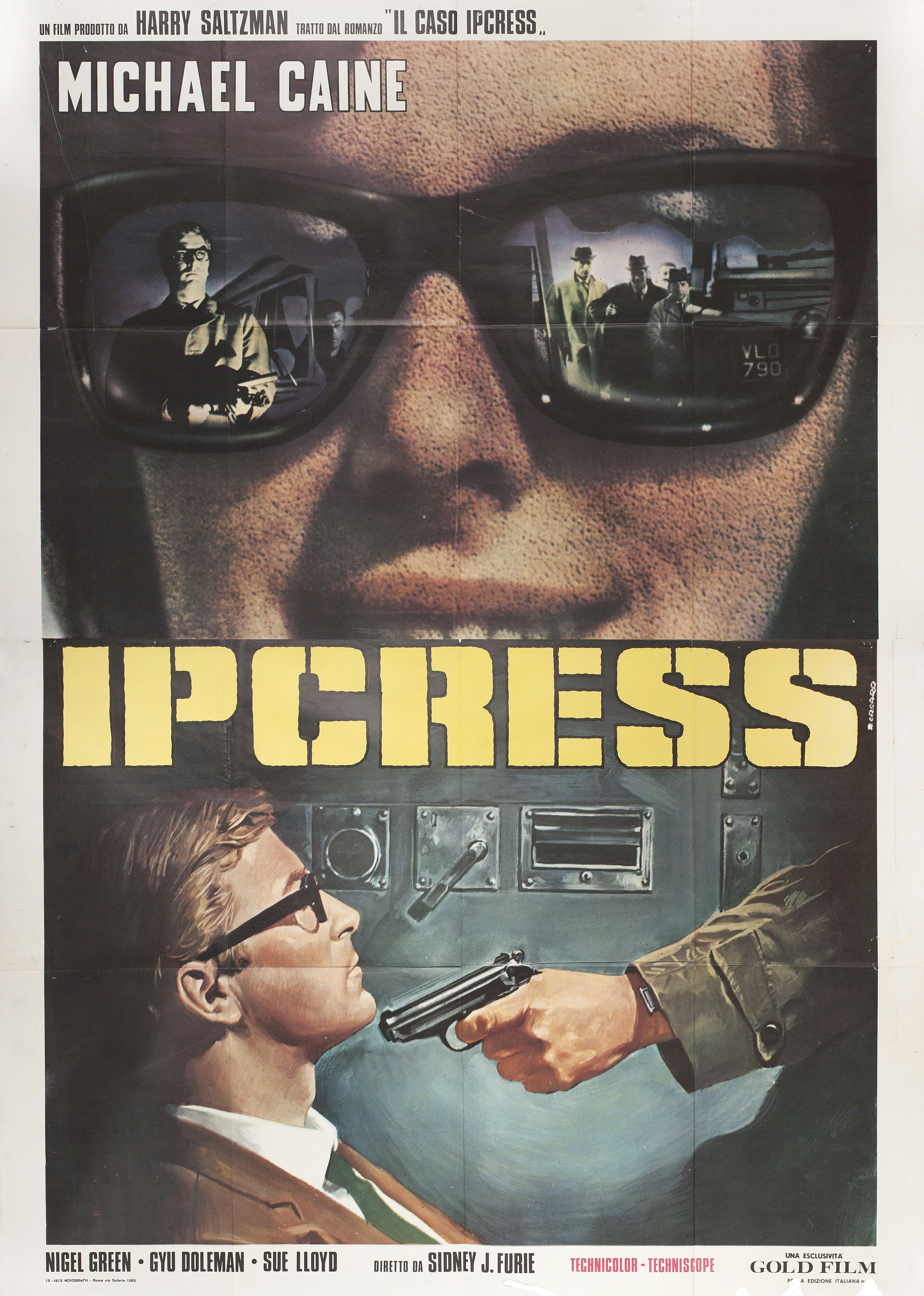Досье Ипкресс (The Ipcress File, 1965), режиссёр Сидни Дж. Фьюри, художественный постер к фильму (Италия, 1970 год), автор Ренато Касаро
