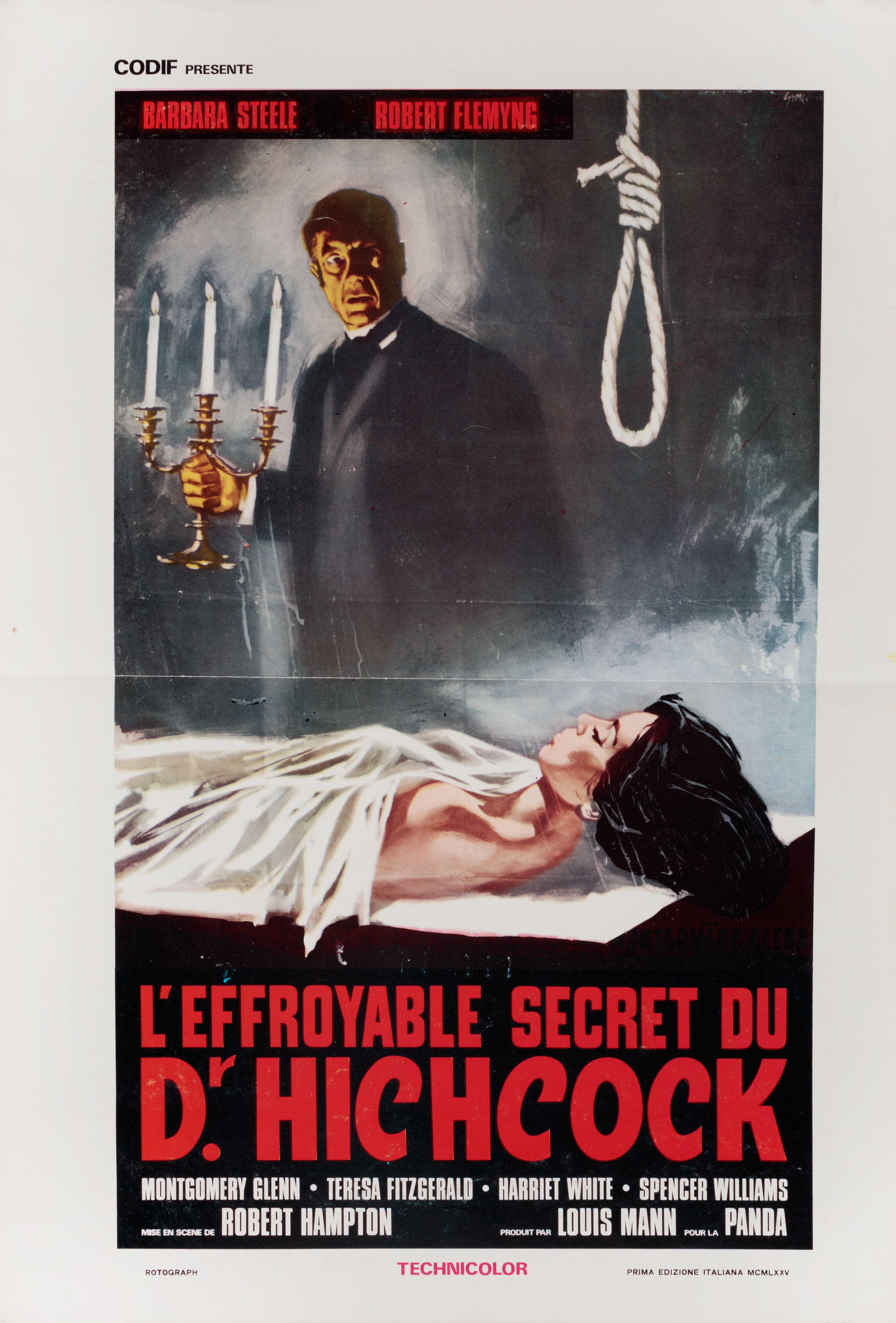 Ужасный секрет доктора Хичкока (The Horrible Dr. Hichcock, 1962), режиссёр Риккардо Фреда, художественный постер к фильму (Италия, 1970 год), автор Сандро Симеони