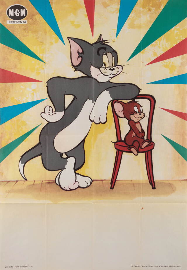 Том и Джерри (Tom and Jerry, 1940—1950), иллюстрированный постер ...