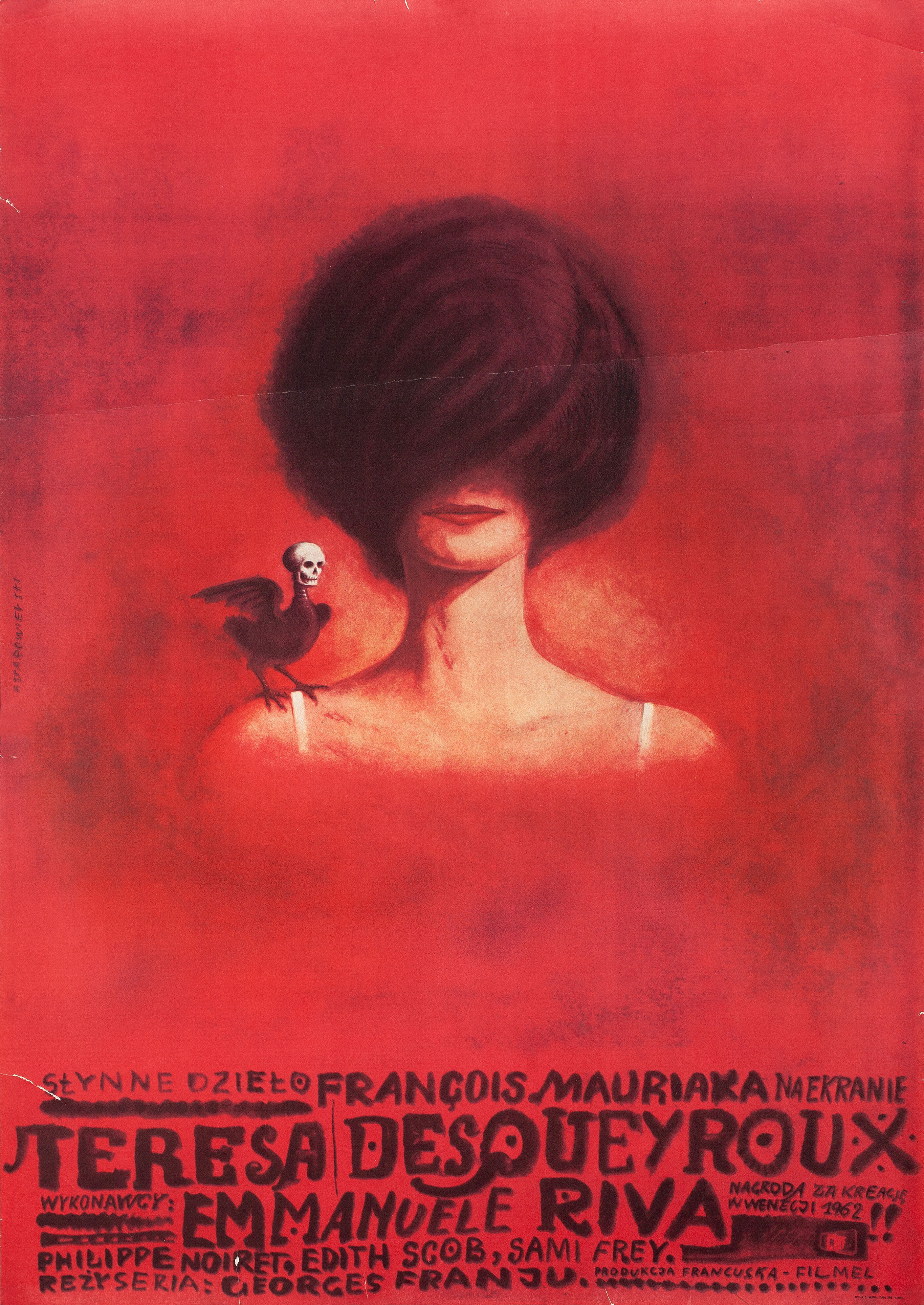 Тереза ​​Дескейру (Therese Desqueyroux, 1962), режиссёр Жорж Франжю, художественный постер к фильму (Польша, 1970 год)