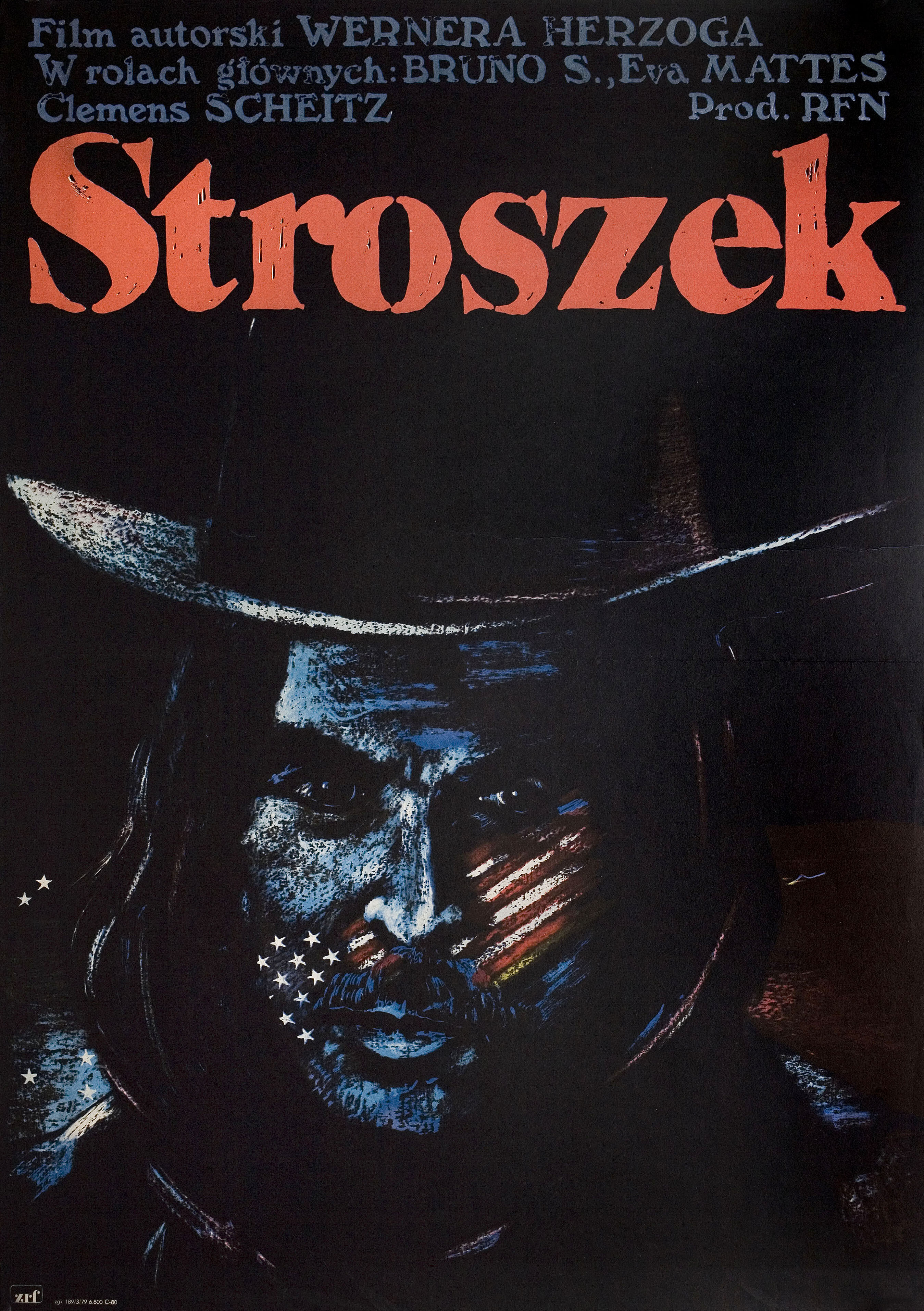 Строшек (Stroszek, 1977), режиссёр Вернер Херцог, иллюстрированный постер к фильму (Польша, 1977 год), автор Анджей Паговский