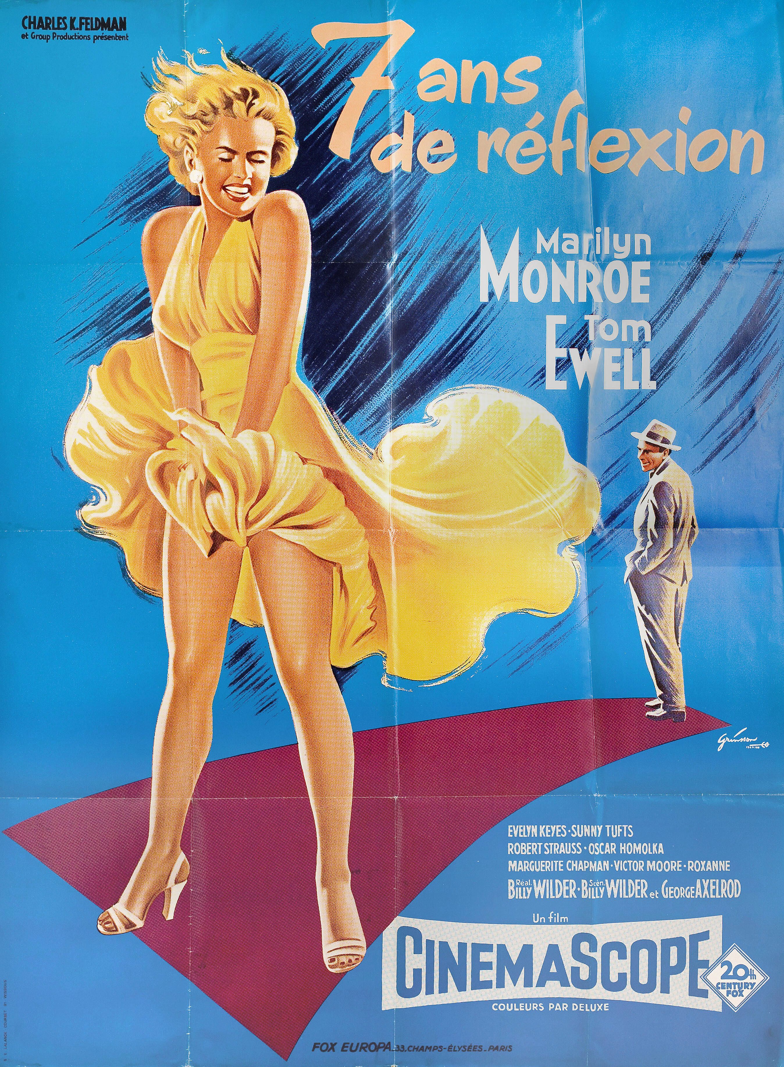 Зуд седьмого года (The Seven Year Itch, 1955), режиссёр Билли Уайлдер, художественный постер к фильму (Франция, 1980 год)