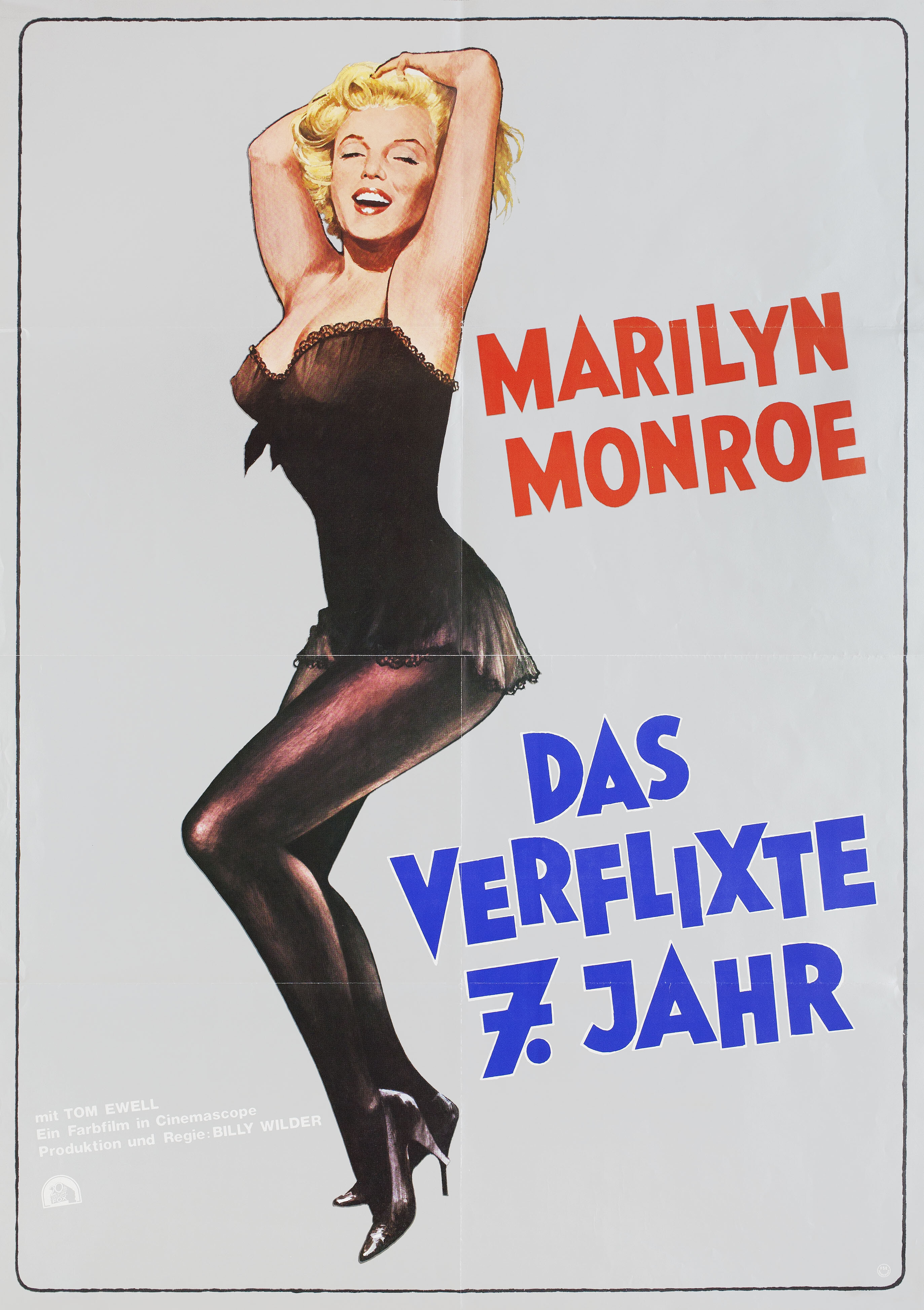Зуд седьмого года (The Seven Year Itch, 1955), режиссёр Билли Уайлдер, художественный постер к фильму (Германия, 1974 год)