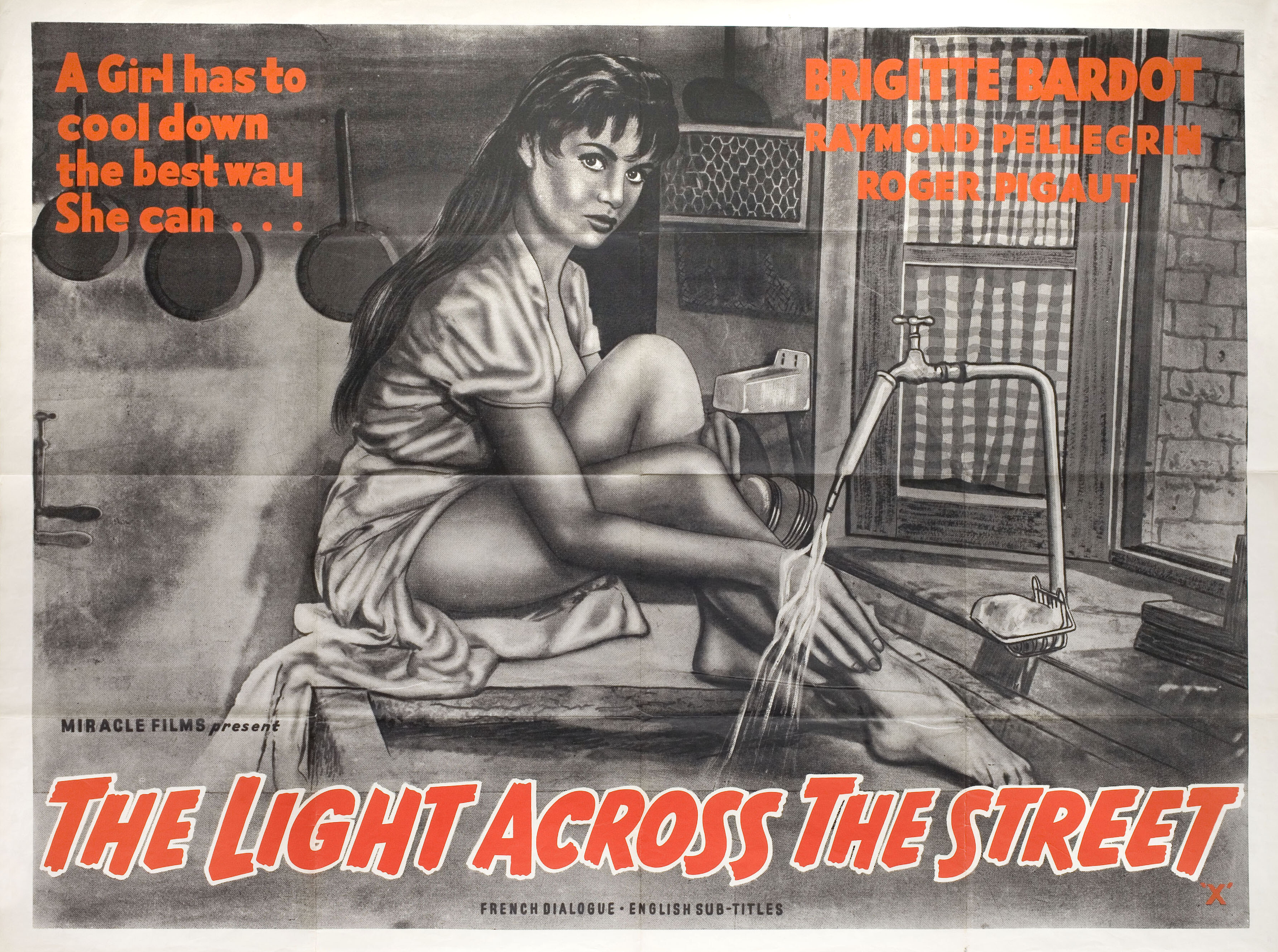 Уличный свет (The Light Across the Street, 1955), режиссёр Жорж Лакомб, иллюстрированный постер к фильму (Британия, 1955 год)