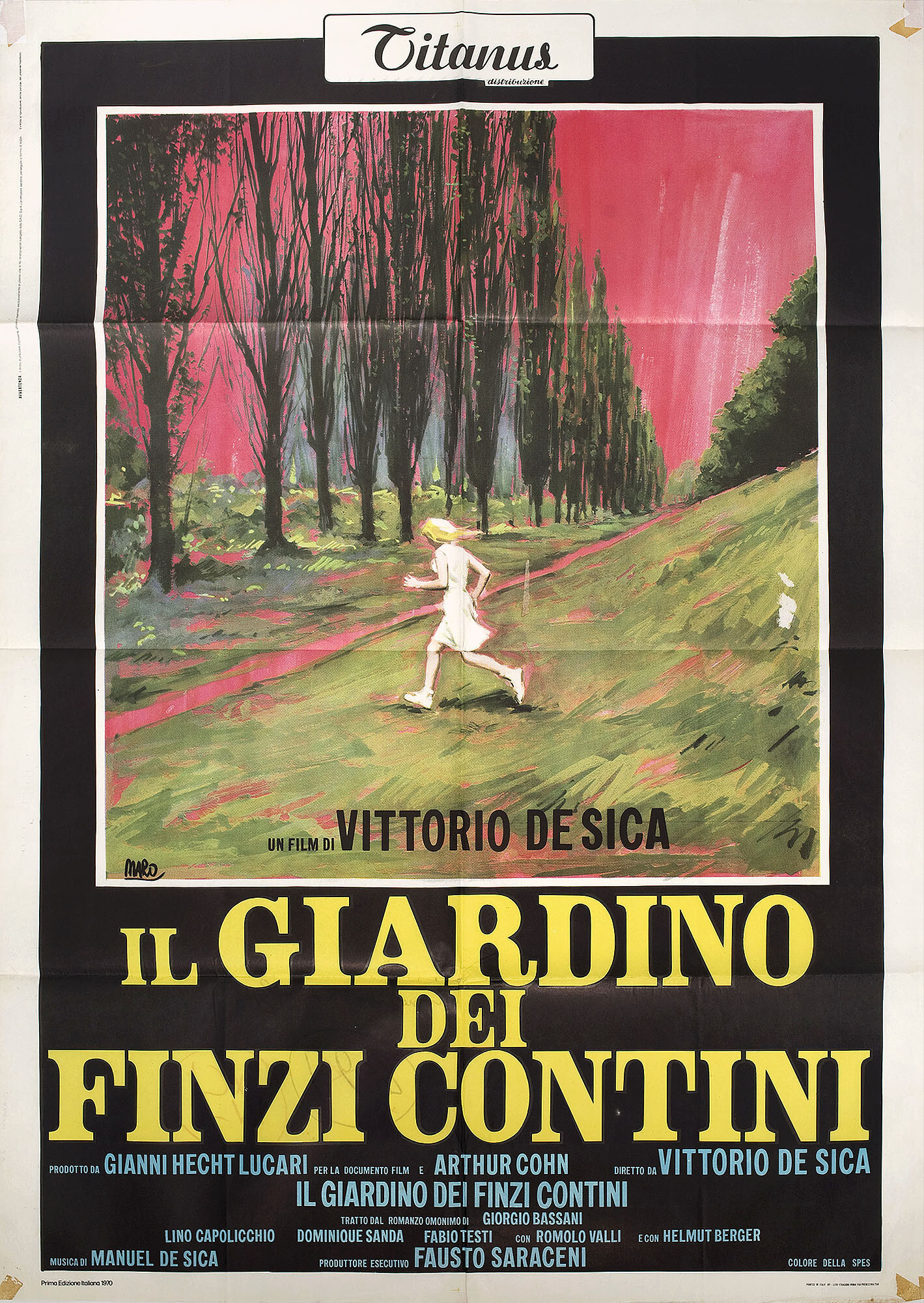 Сад Финци-Контини (The Garden of the Finzi-Continis, 1970), режиссёр Витторио Де Сика, художественный постер к фильму (Италия, 1970 год), автор Маро