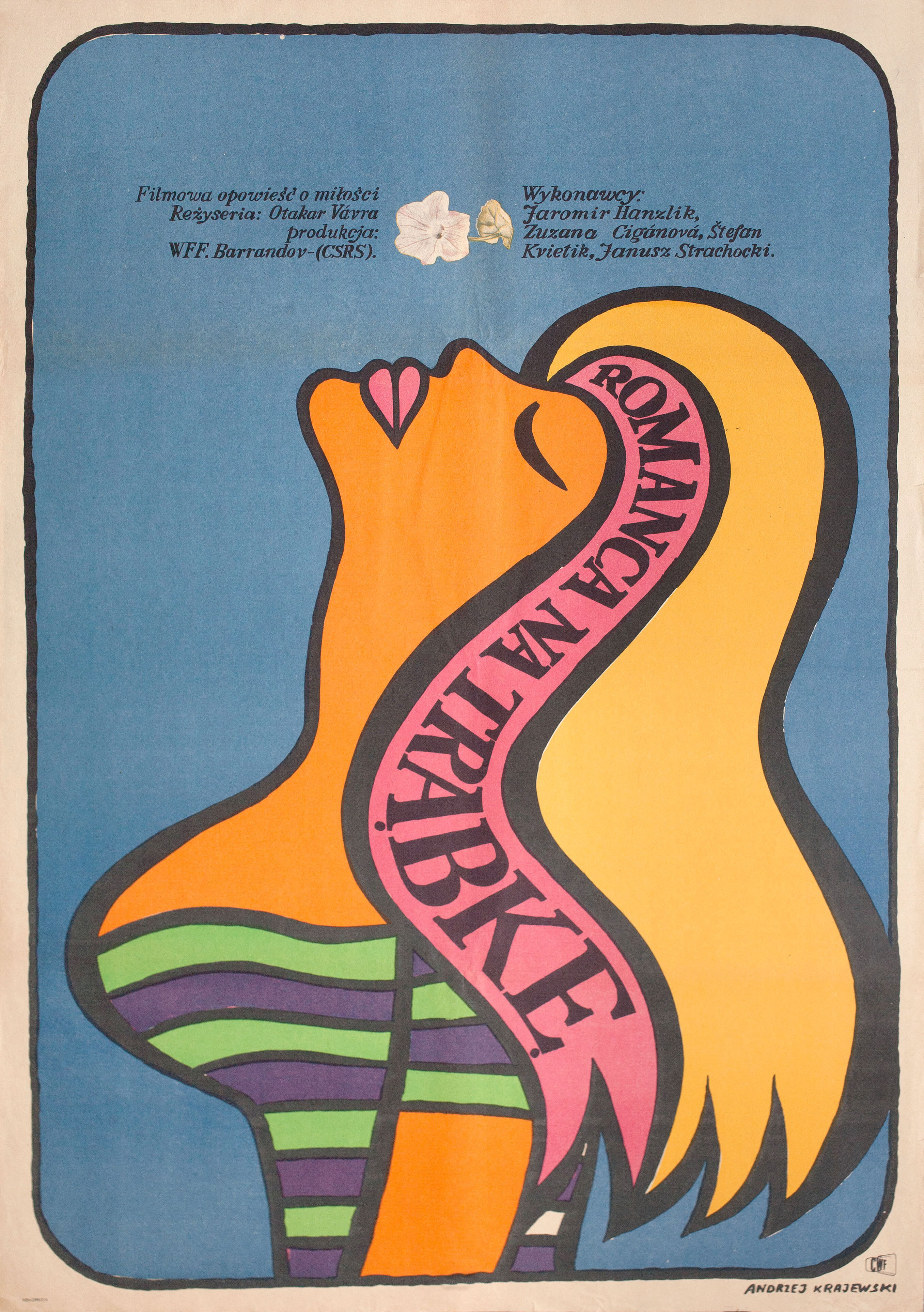 Романс для корнета ( (Romance for Bugle, 1967), режиссёр Отакар Вавра, иллюстрированный постер к фильму (Польша, 1967 год), автор Анджей Краевский