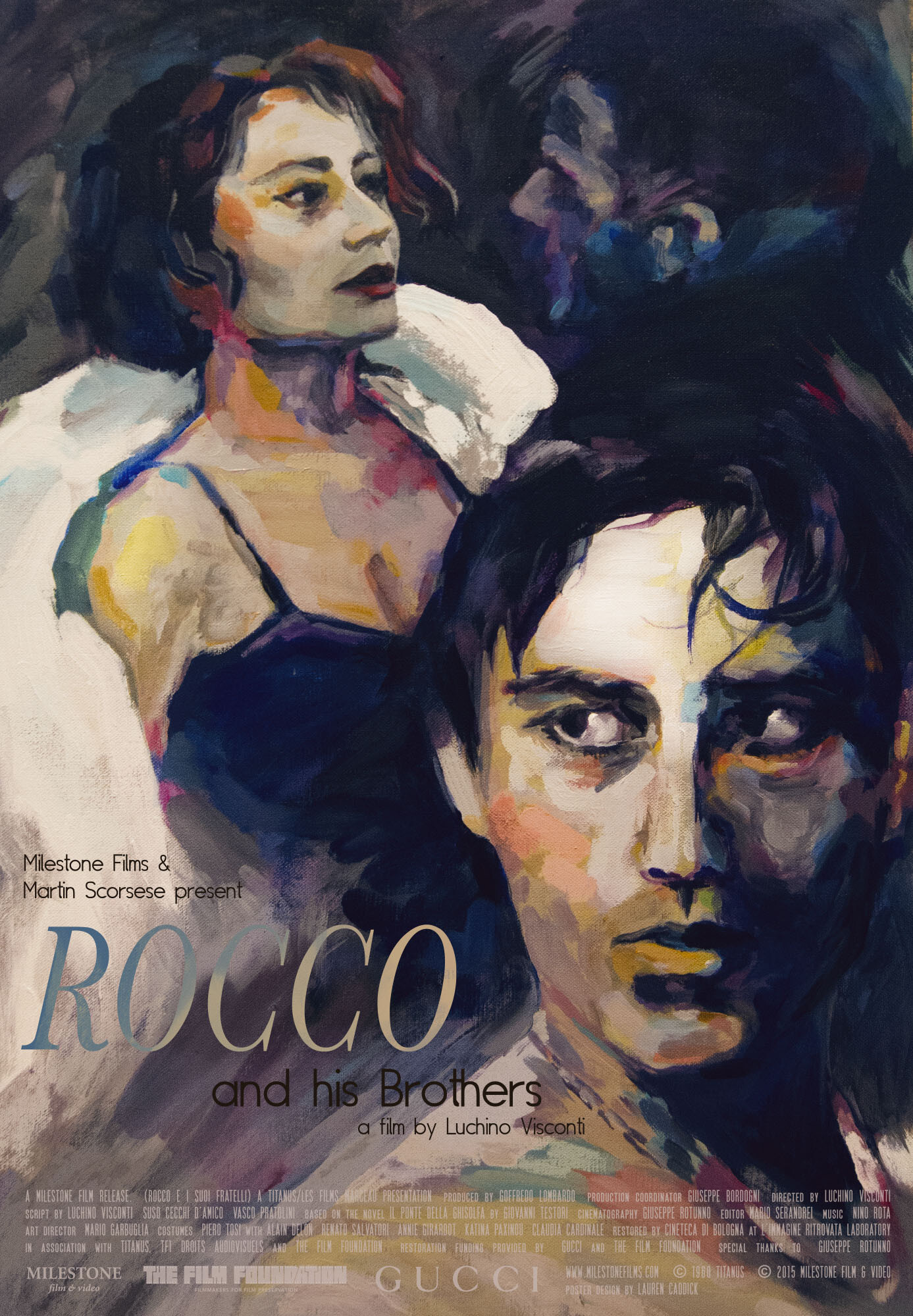 Рокко и его братья (Rocco and His Brothers, 1960), режиссёр Лукино Висконти, художественный постер к фильму (США, 2015 год), автор Лорен Кэддик