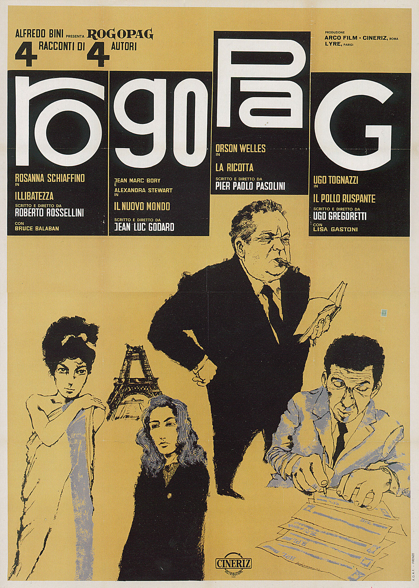 Режиссёр Жан-Люк Годар, иллюстрированный постер (Италия, 1962 год)