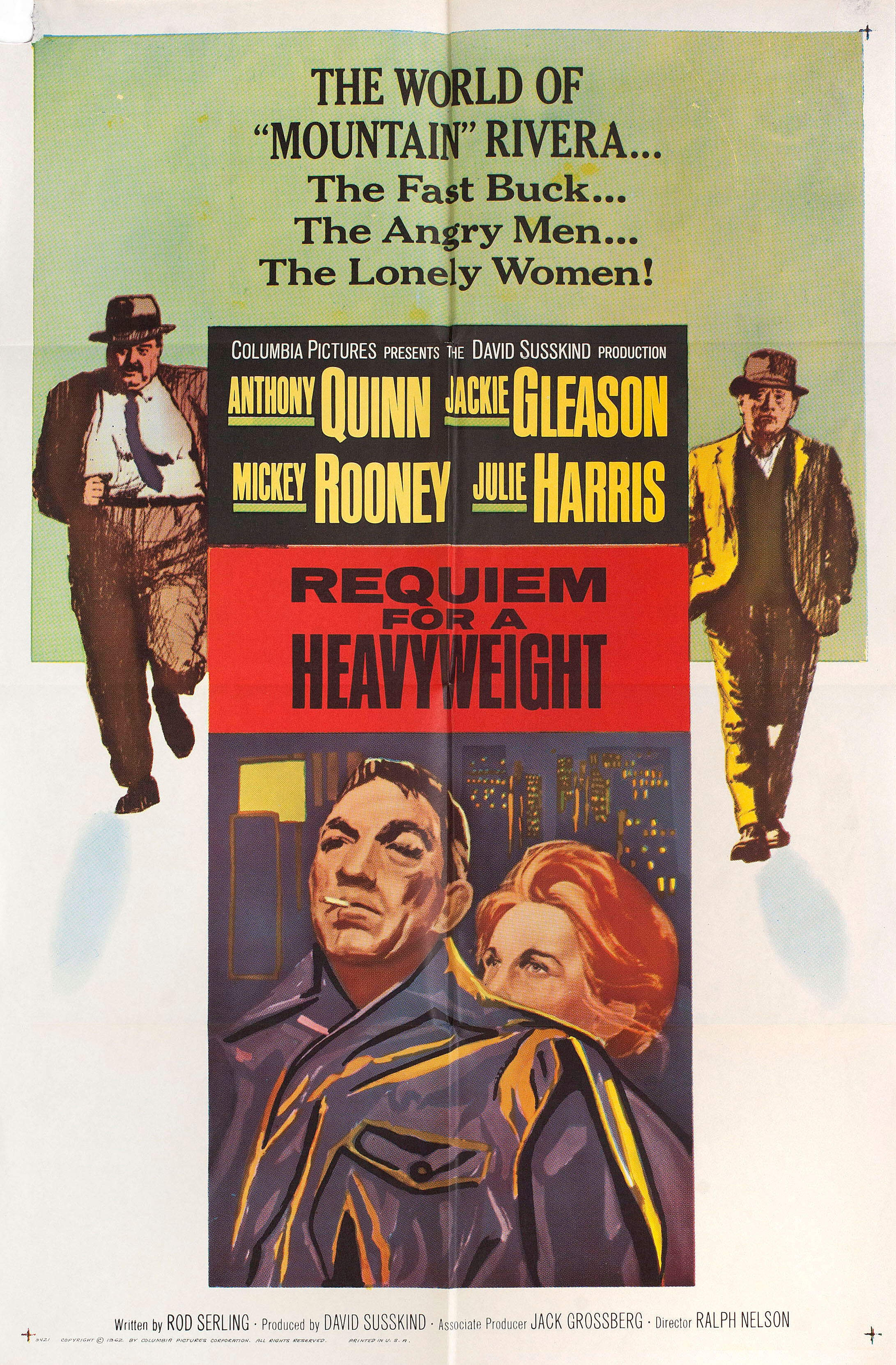Реквием по тяжеловесу (Requiem for a Heavyweight, 1962), режиссёр Ральф Нельсон, художественный постер к фильму (США, 1962 год)