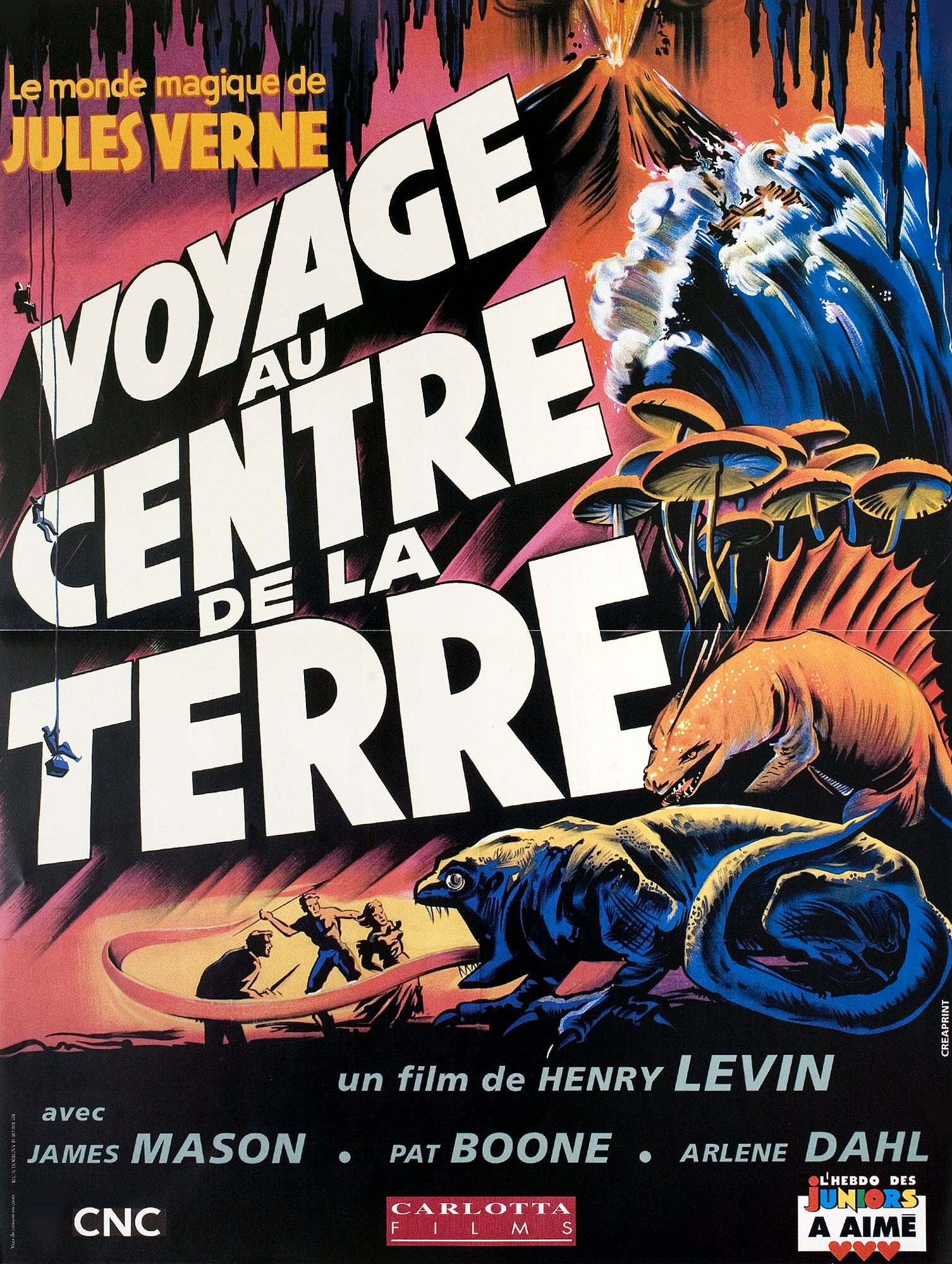 Путешествие к центру Земли (Journey to the Center of the Earth, 1959), режиссёр Генри Левин, художественный постер к фильму (Франция, 2000 год), автор Борис Гринссон
