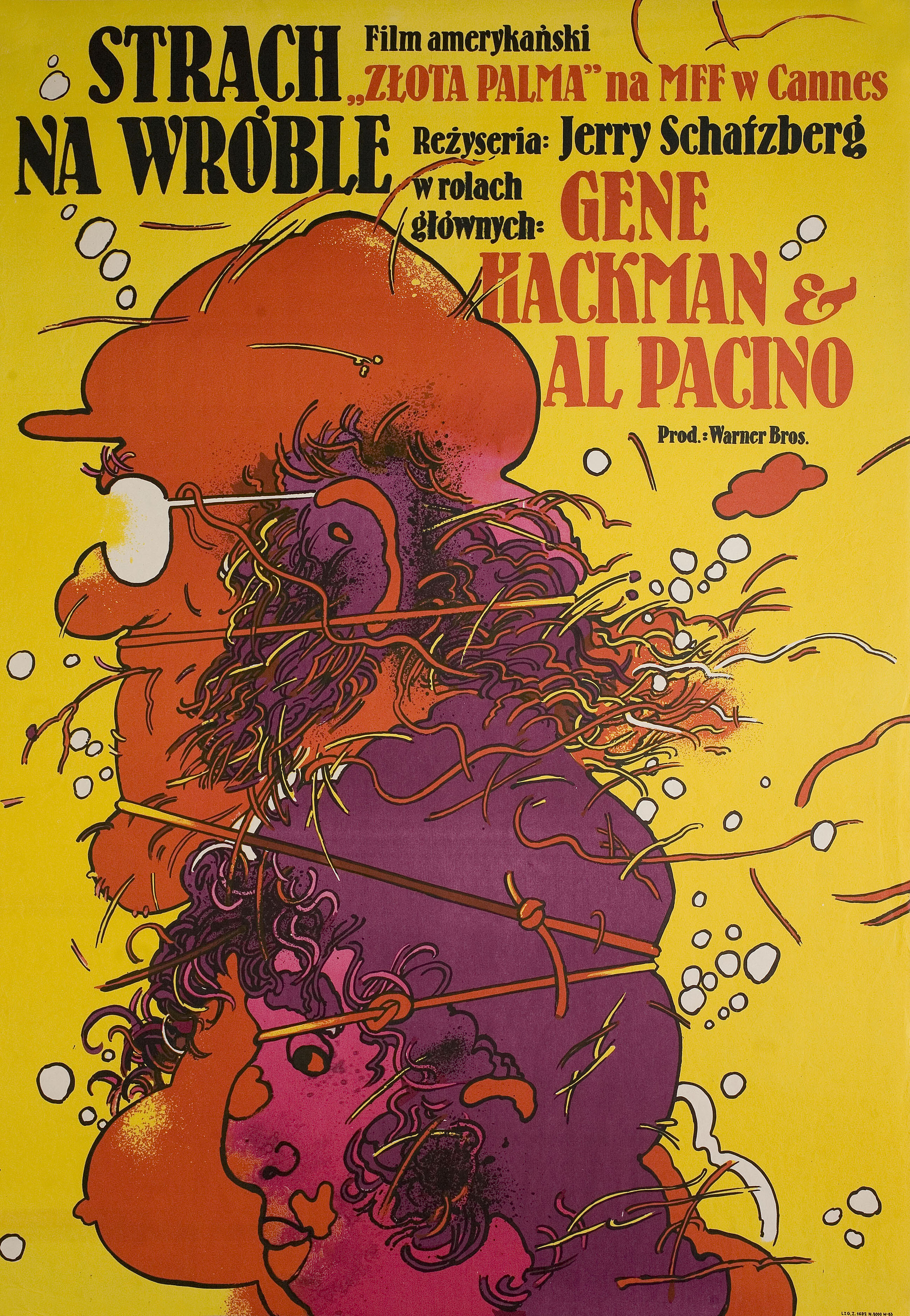 Пугало (Scarecrow, 1973), режиссёр Джерри Шацберг, иллюстрированный постер к фильму (Польша, 1973 год), автор Вальдемар Свежи