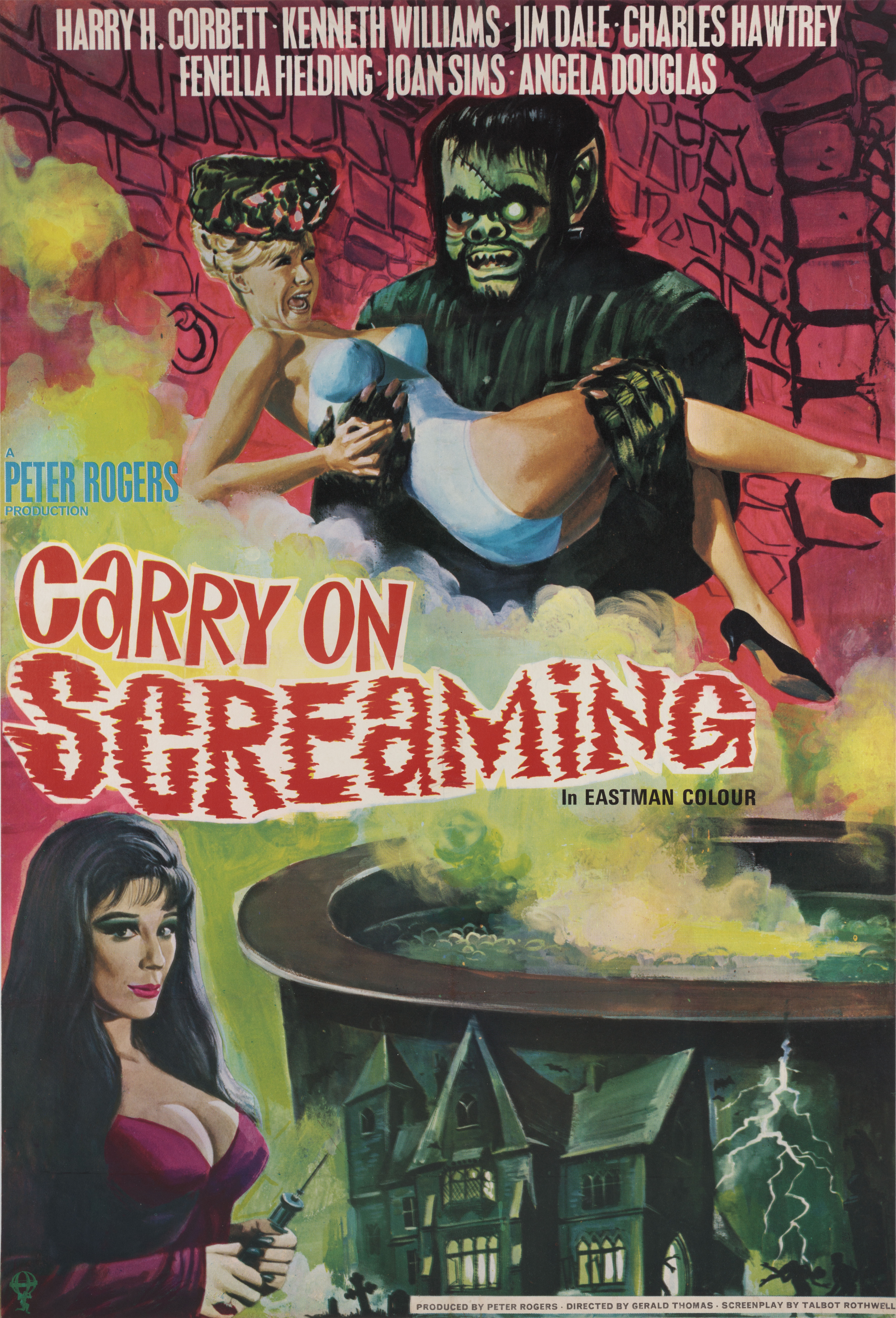 Так держать... Продолжаем кричать! (Carry on Screaming!, 1966), режиссёр Джеральд Томас, художественный постер к фильму (Британия, 1966 год)