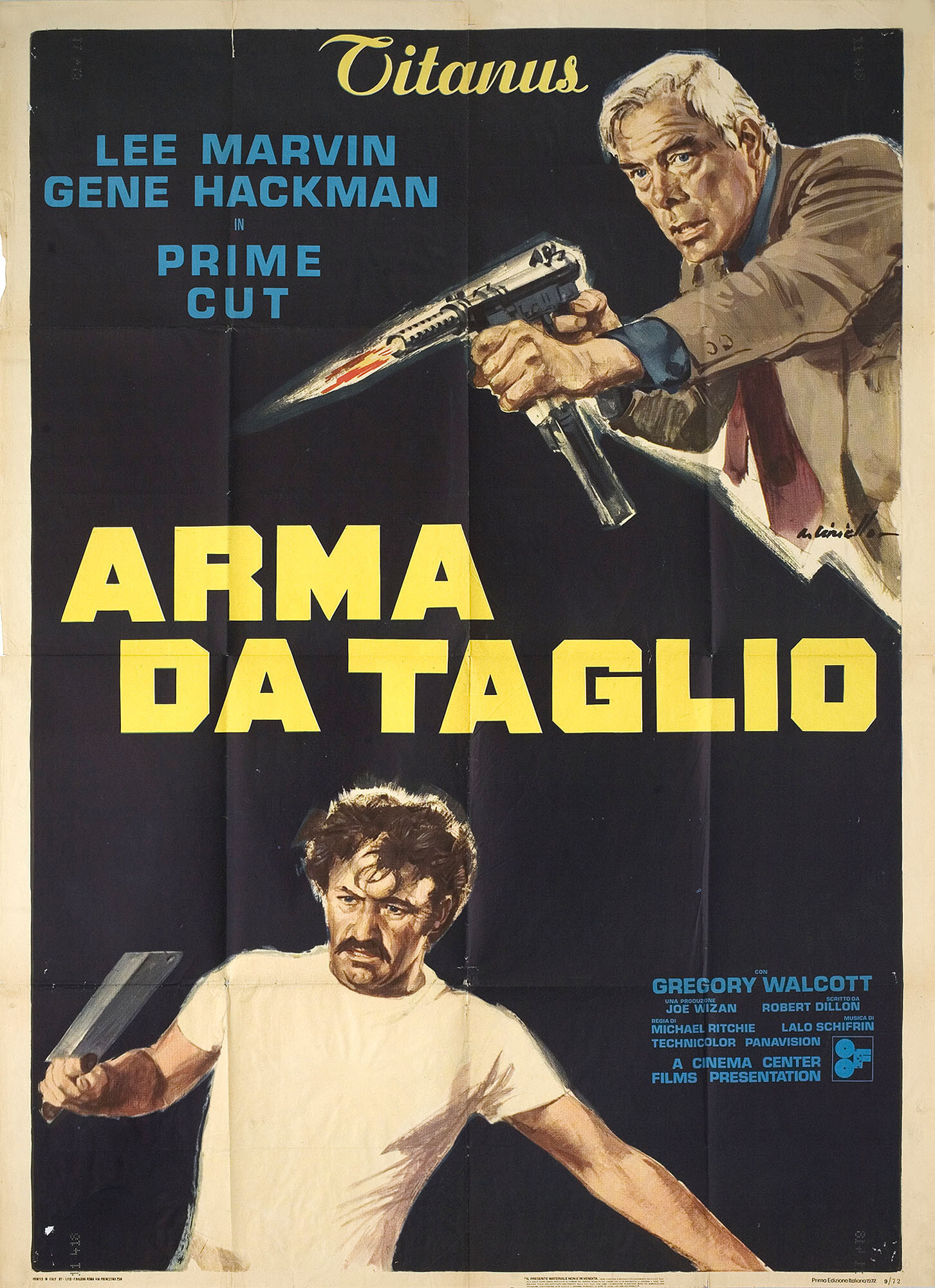 Первоклассный товар (Prime Cut, 1972), режиссёр Майкл Ричи, художественный постер к фильму (Италия, 1972 год), автор Аверардо Чириелло