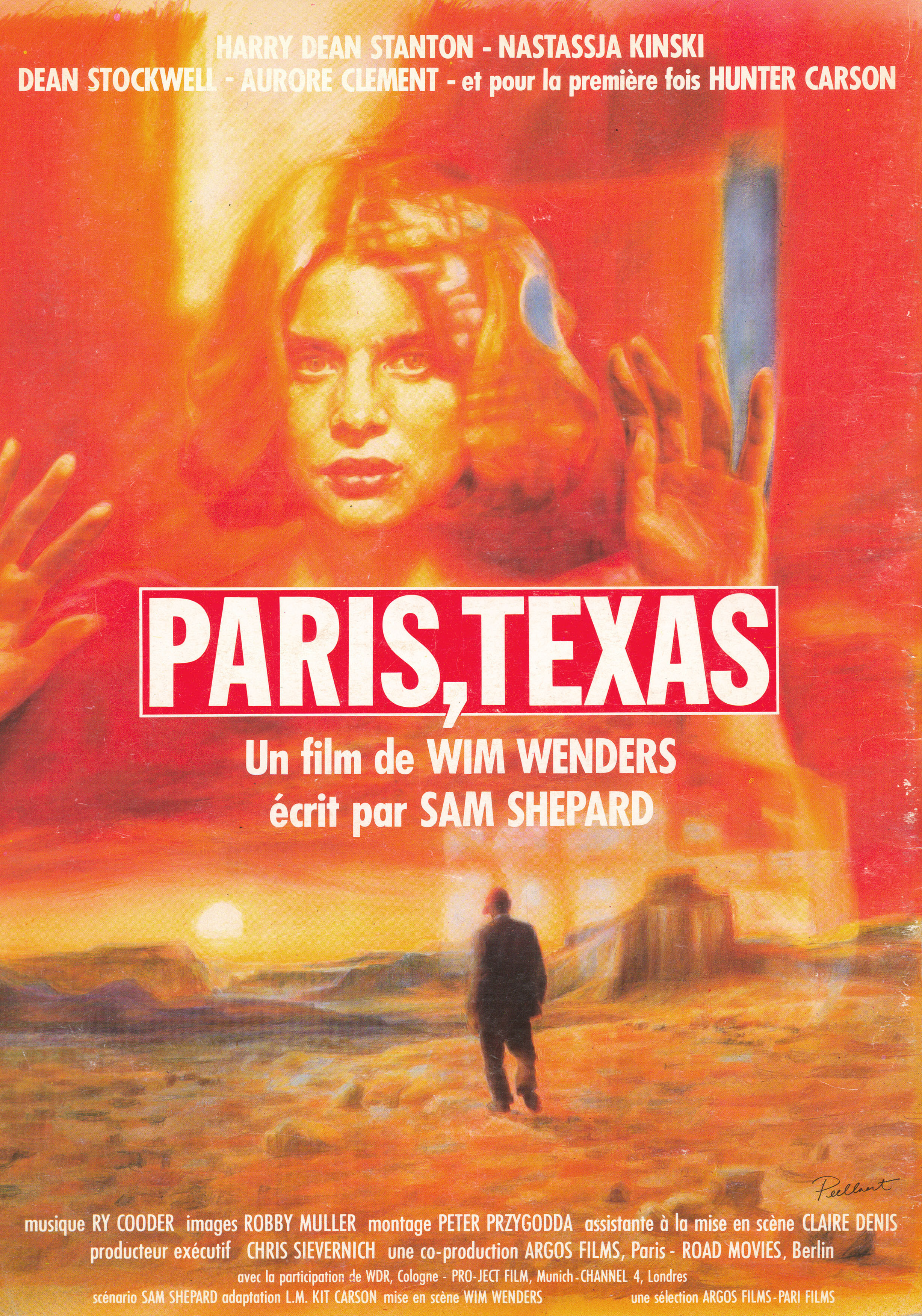 Париж, Техас (Paris, Texas, 1984), режиссёр Вим Вендерс, художественный постер к фильму (Франция, 1985 год)