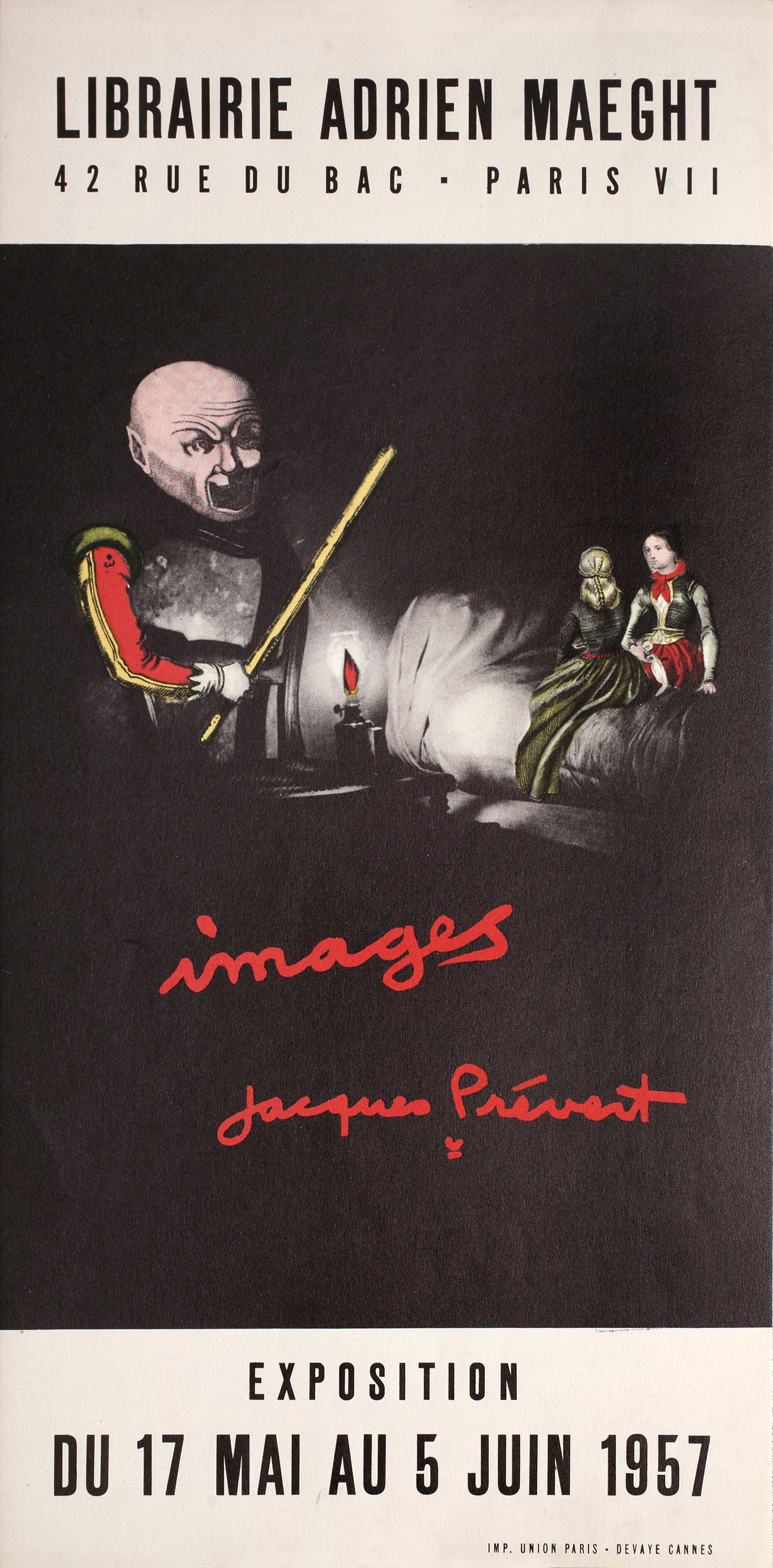 Образы Жака Превера, иллюстрированный постер (Франция, 1957 год), автор Жак Превер