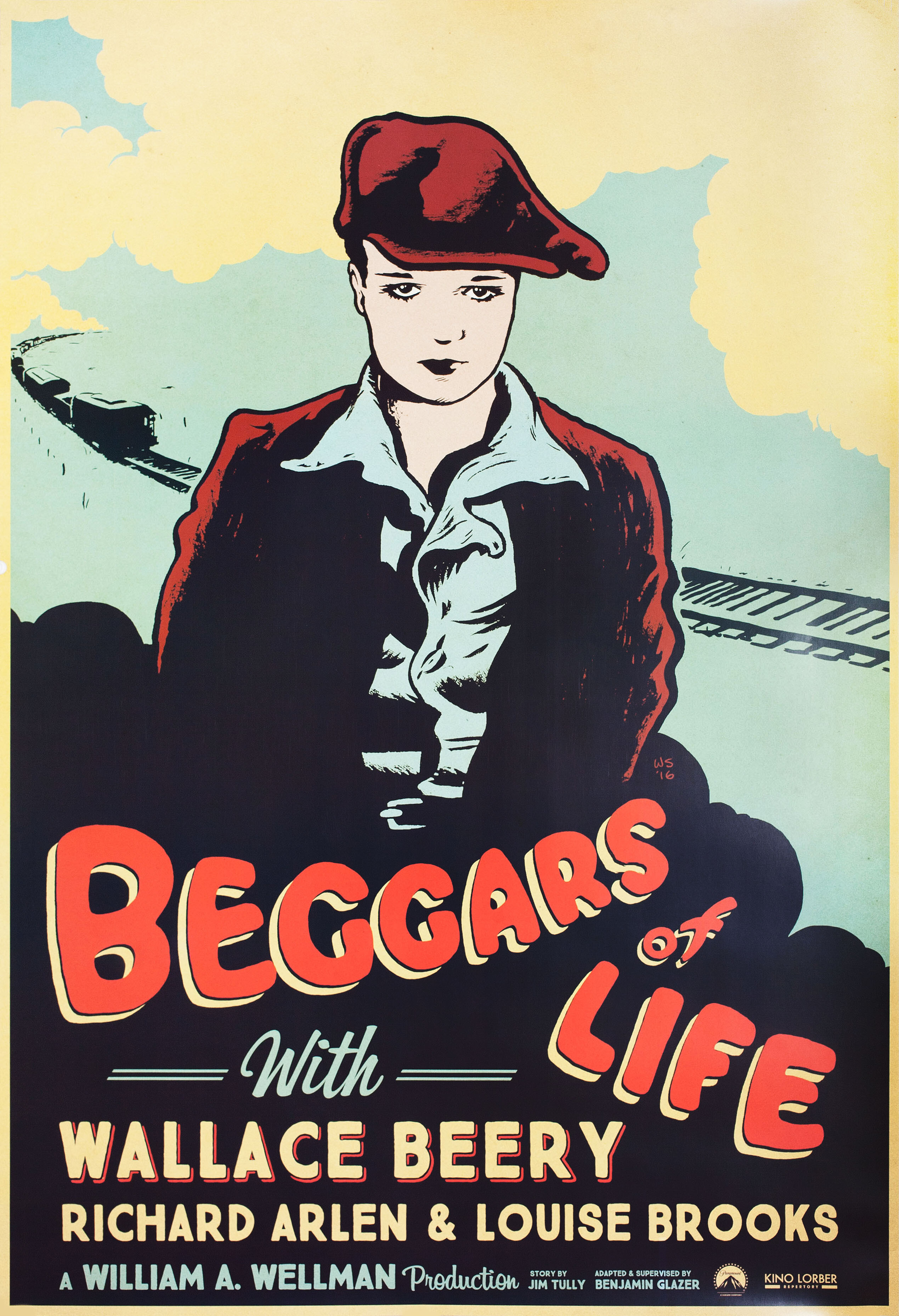 Нищие жизни (Beggars of Life, 1928), режиссёр Уильям А. Веллман, иллюстрированный постер к фильму (США, 2017 год)