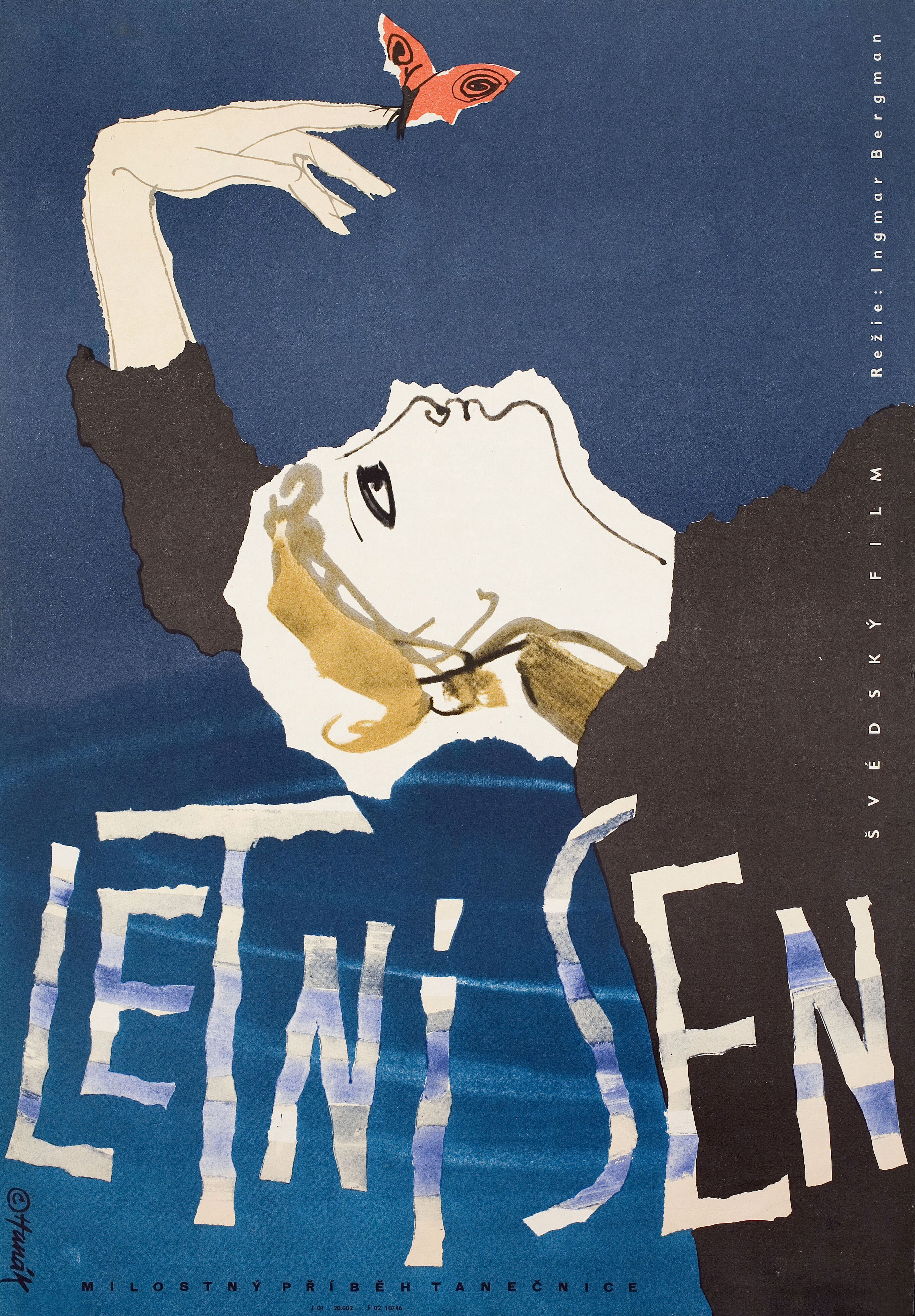 Летняя интерлюдия (Illicit Interlude, 1951), режиссёр Ингмар Бергман, художественный постер к фильму (Чехословакия, 1962 год), автор Мирко Ханак