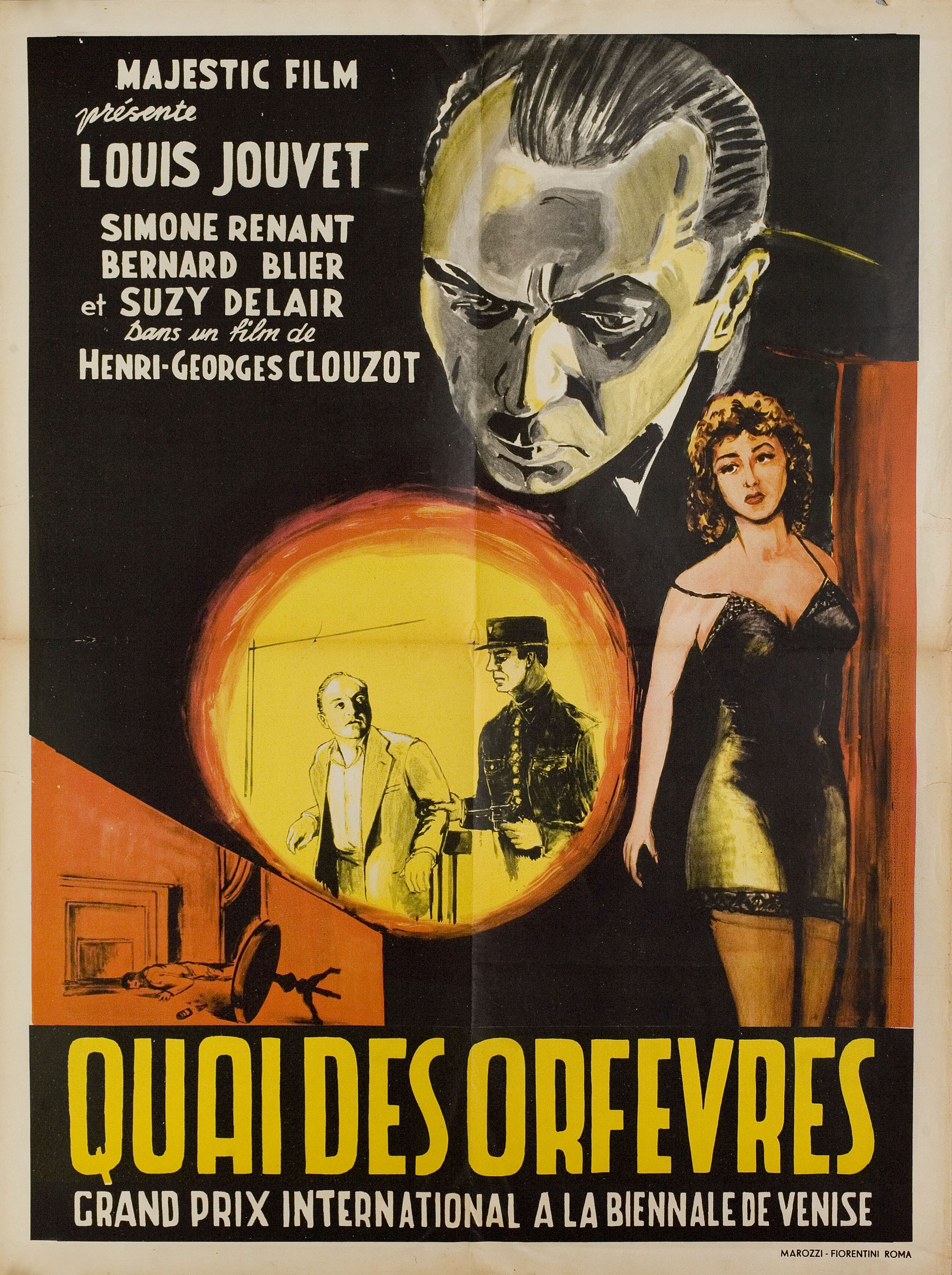 Набережная Орфевр (Quai des Orfevres, 1947), режиссёр Анри-Жорж Клузо, художественный постер к фильму (Италия, 1947 год)