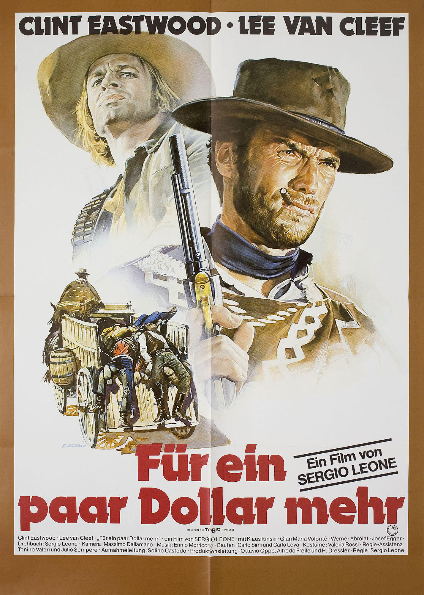 На несколько долларов больше (For a Few Dollars More, 1965), режиссёр Серджио Леоне, художественный постер к фильму (Германия, 1978 год), автор Ренато Касаро