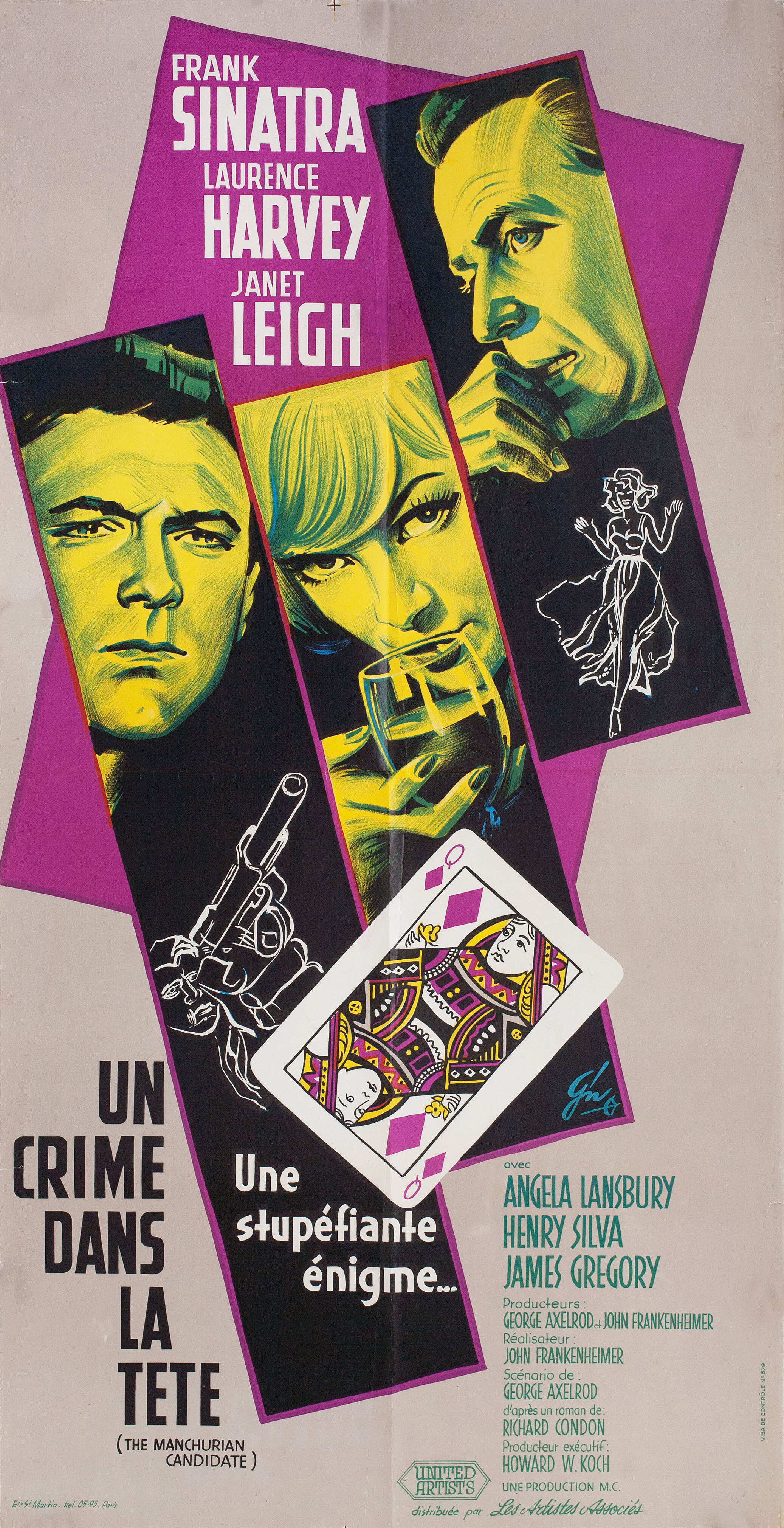Маньчжурский кандидат (The Manchurian Candidate, 1962), режиссёр Джон Франкенхаймер, художественный постер к фильму (Франция, 1962 год), автор Борис Гринссон