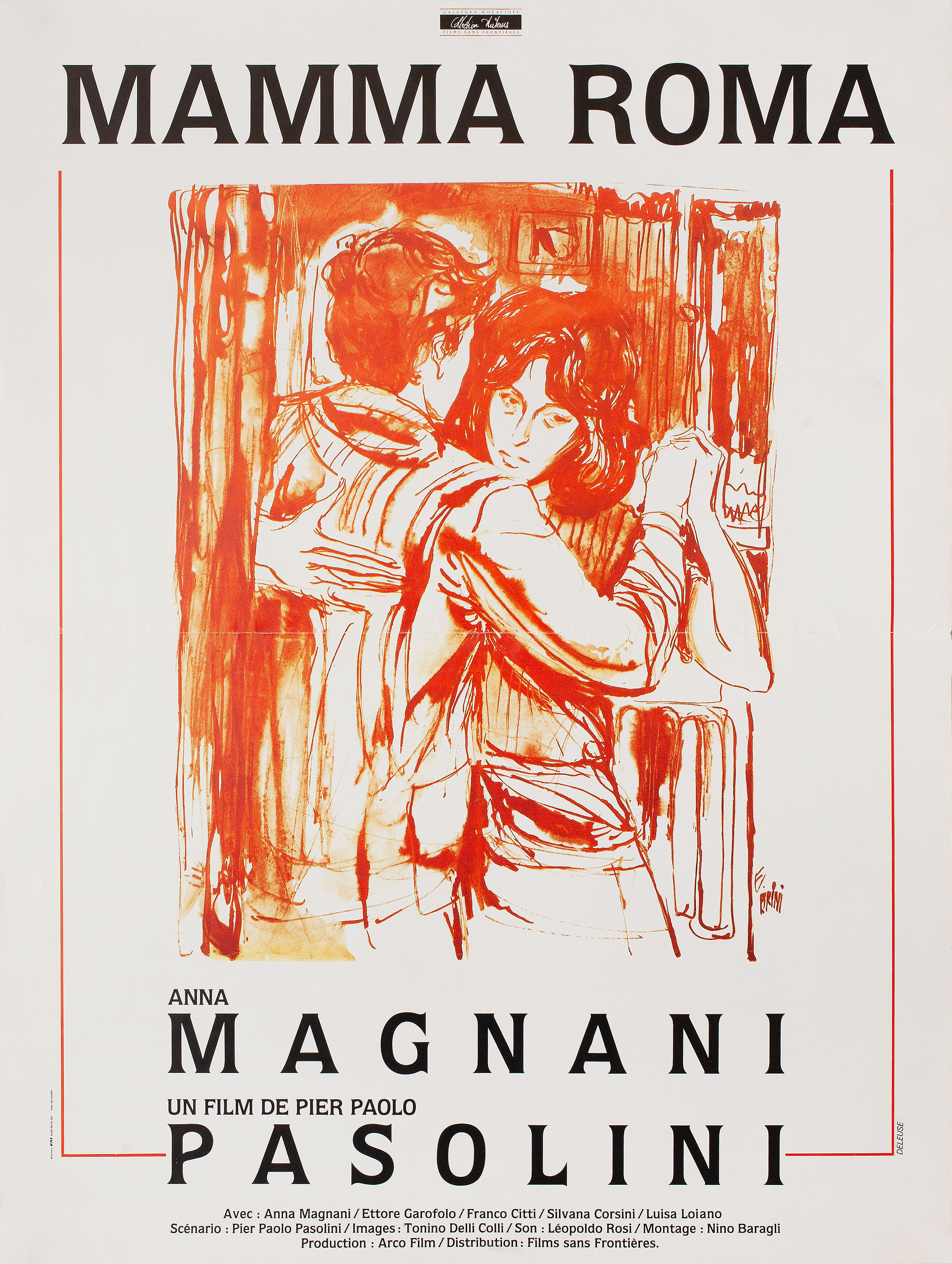 Мама Рома (Mamma Roma, 1962), режиссёр Пьер Паоло Пазолини, художественный постер к фильму (Франция, 1976 год), автор Эрколе Брини