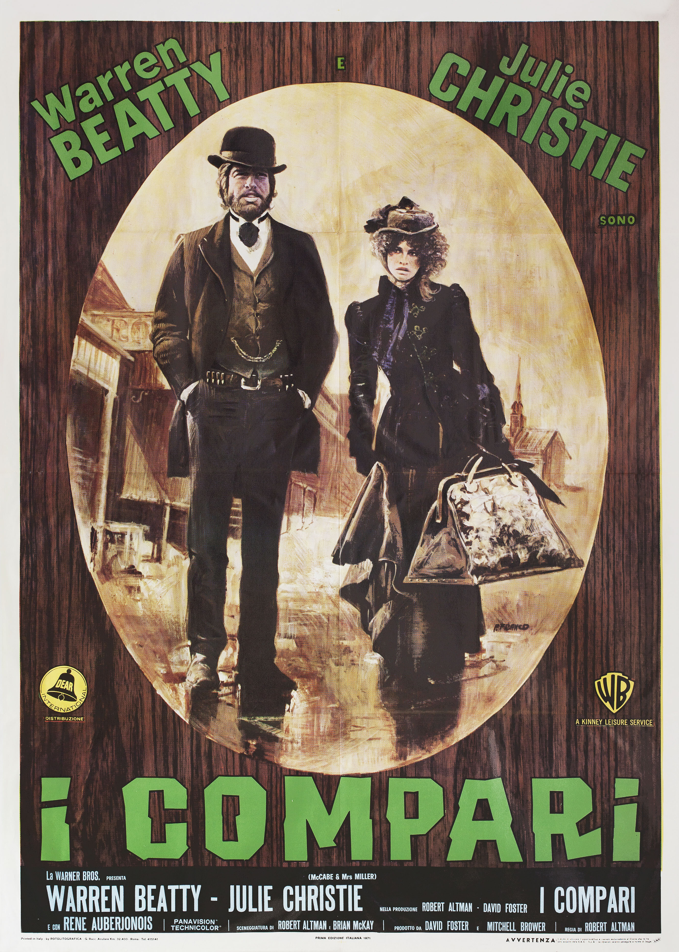 Маккейб и миссис Миллер (McCabe & Mrs. Miller, 1971), режиссёр Роберт Альтман, художественный постер к фильму (Италия, 1971 год), автор Франко Пиккьони
