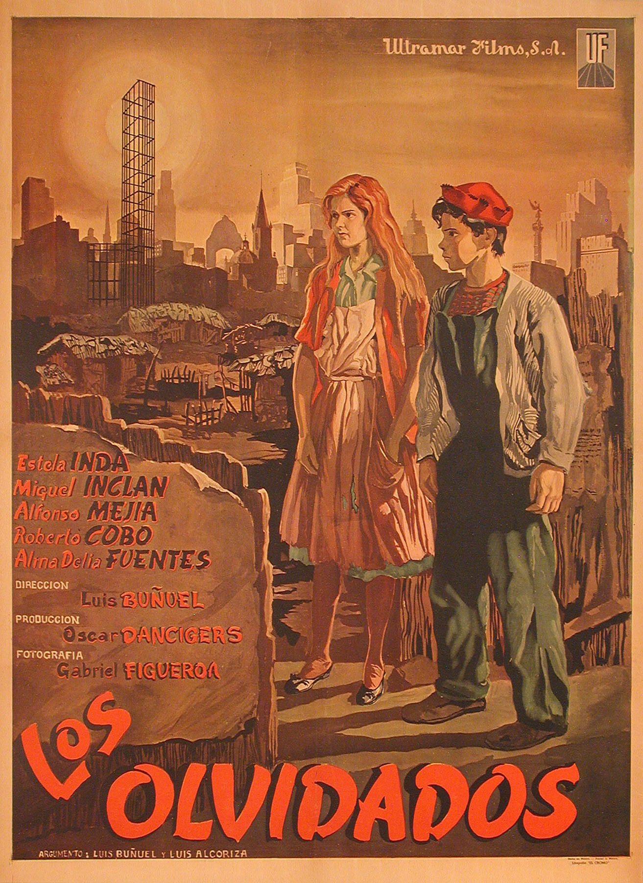 Забытые (Los Olvidados, 1950), режиссёр Луис Бунюэль, художественный постер к фильму (Мексика, 1960 год)